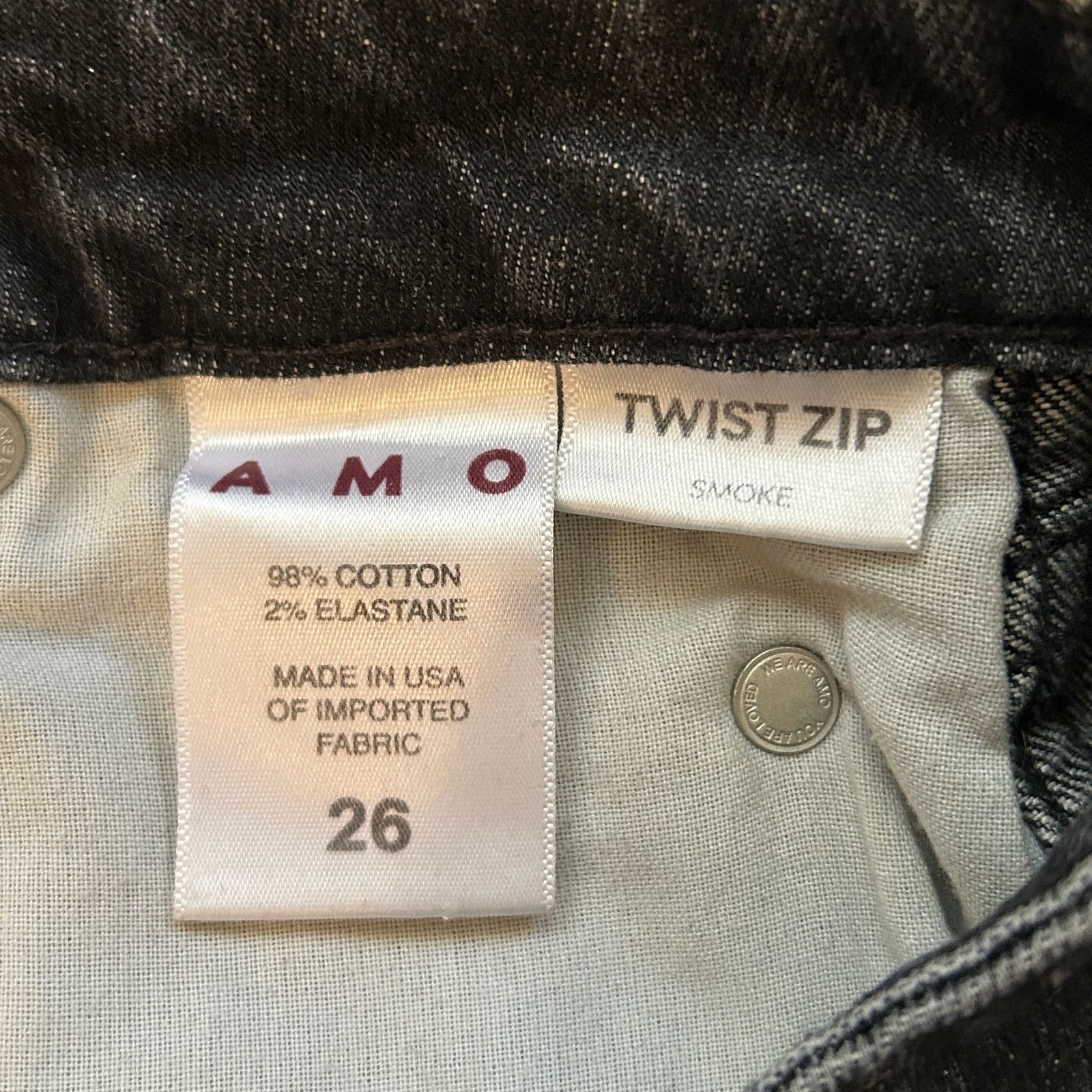 AMO AMO Denim Twist Zip Skinny Jeans in Smoke — Size 26 Size 26" / US 2 / IT 38 - 5 Thumbnail