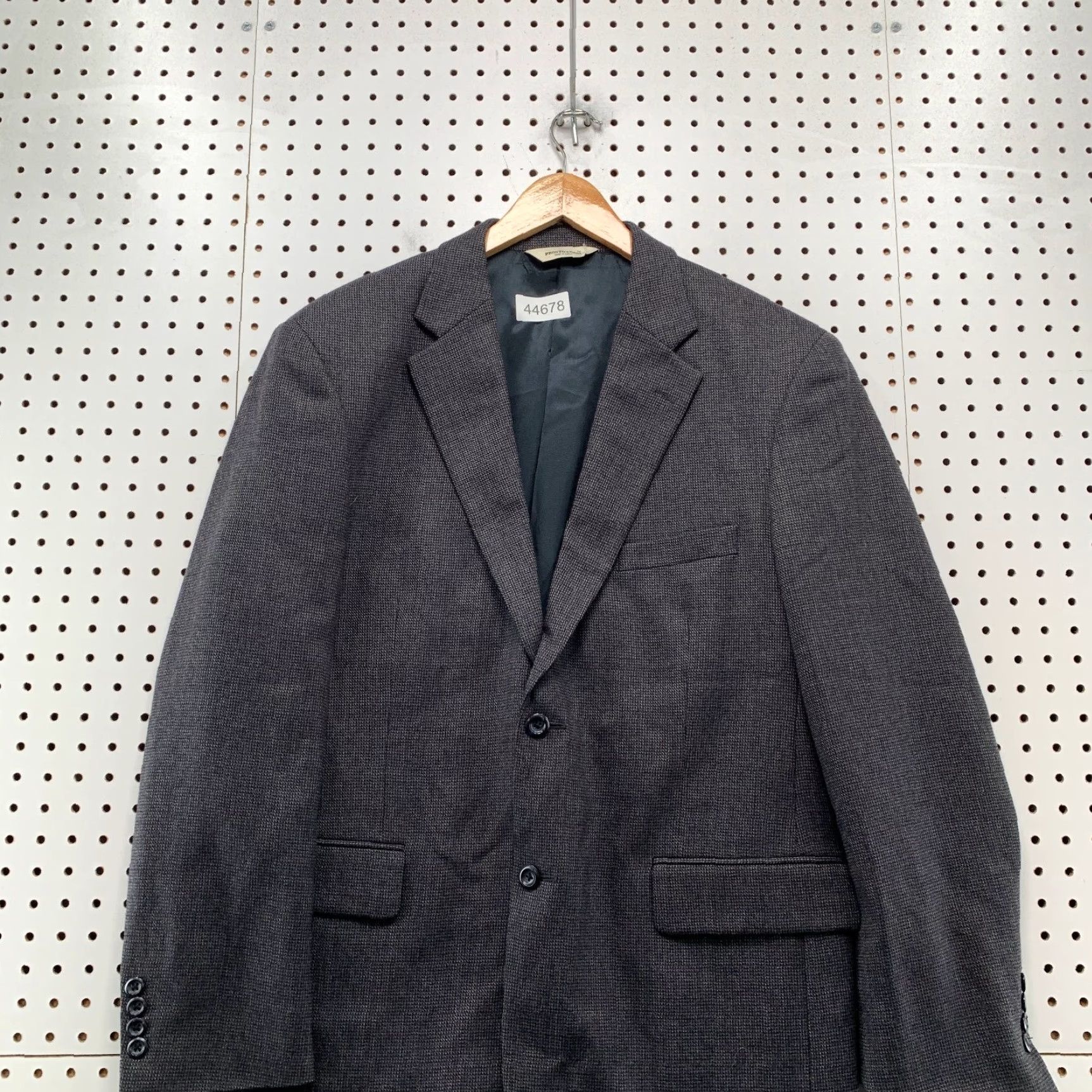 Pronto Uomo Pronto Uomo Tweed Blazer Mens 42 Gray Wool Tweed Flat Front Notch Lapel Single-Breasted - Business Mens Blazer 42 Gray Tweed Wool Pronto Uomo Size 42R - 2 Thumbnail