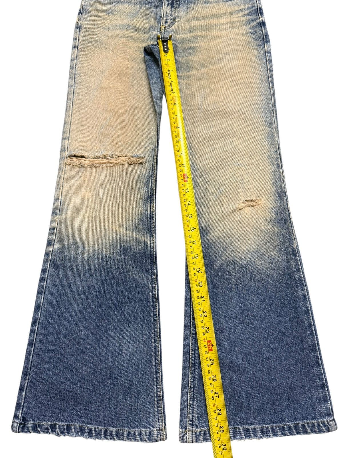 Lee Vintage 90s Lee Rider Mud Wash Faded Whiskers Wide Leg Flare Size 26" / US 2 / IT 38 - 13 Thumbnail
