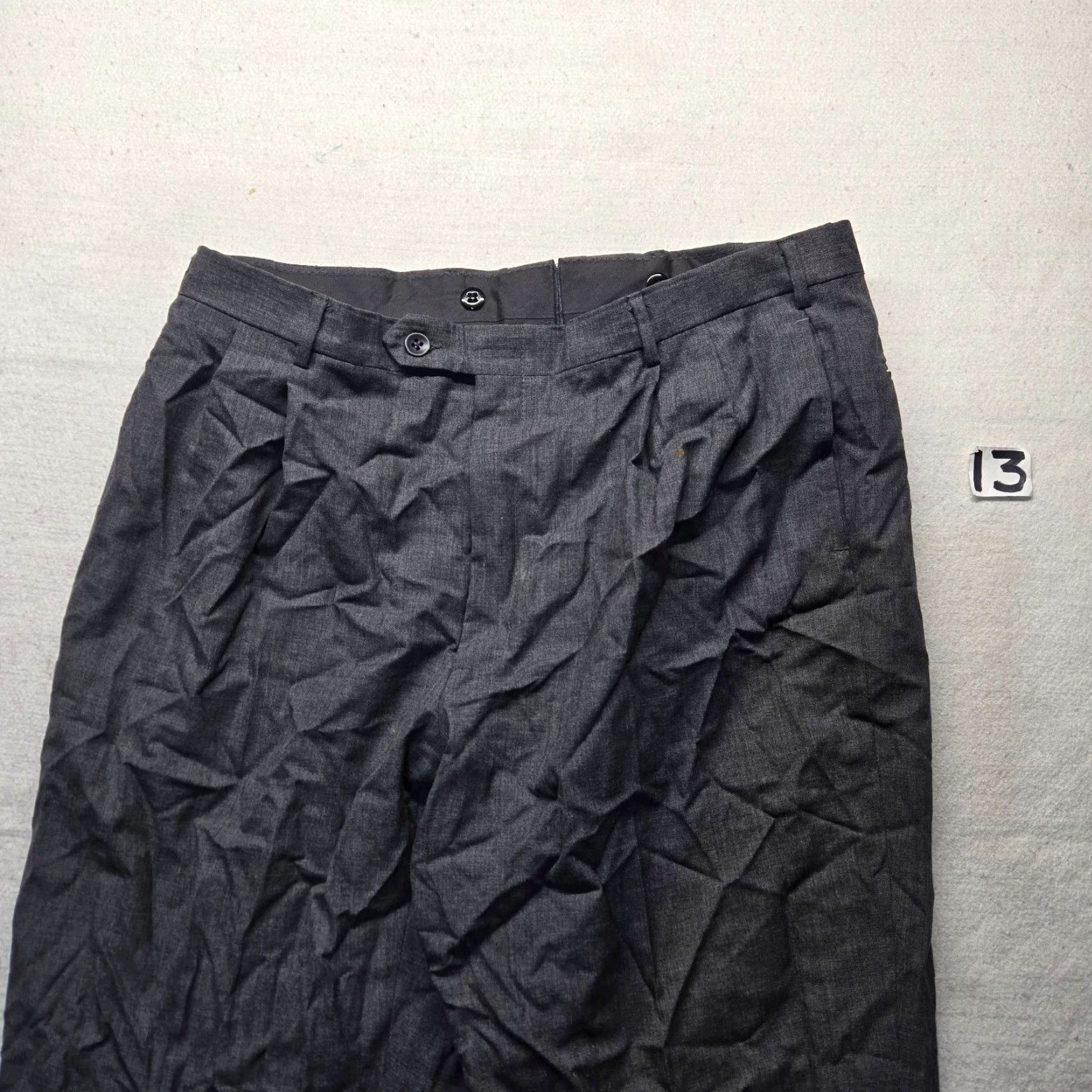 Jos. A. Bank Jos. A. Bank Dress Pants Black Pure Wool Mid-Rise Straight Regular Fit 36 x 30 Mens Size US 36 / EU 52 - 2 Thumbnail