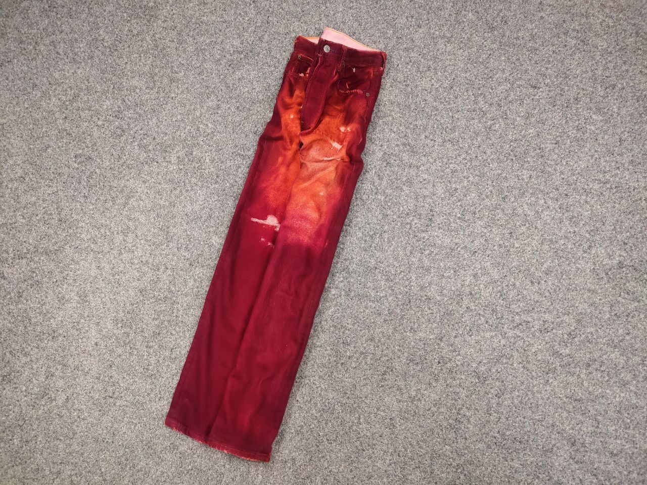 Levi's Vintage 90's Levis 501 DIstressed Denim Paint Red Jeans Size US 29 - 3 Thumbnail