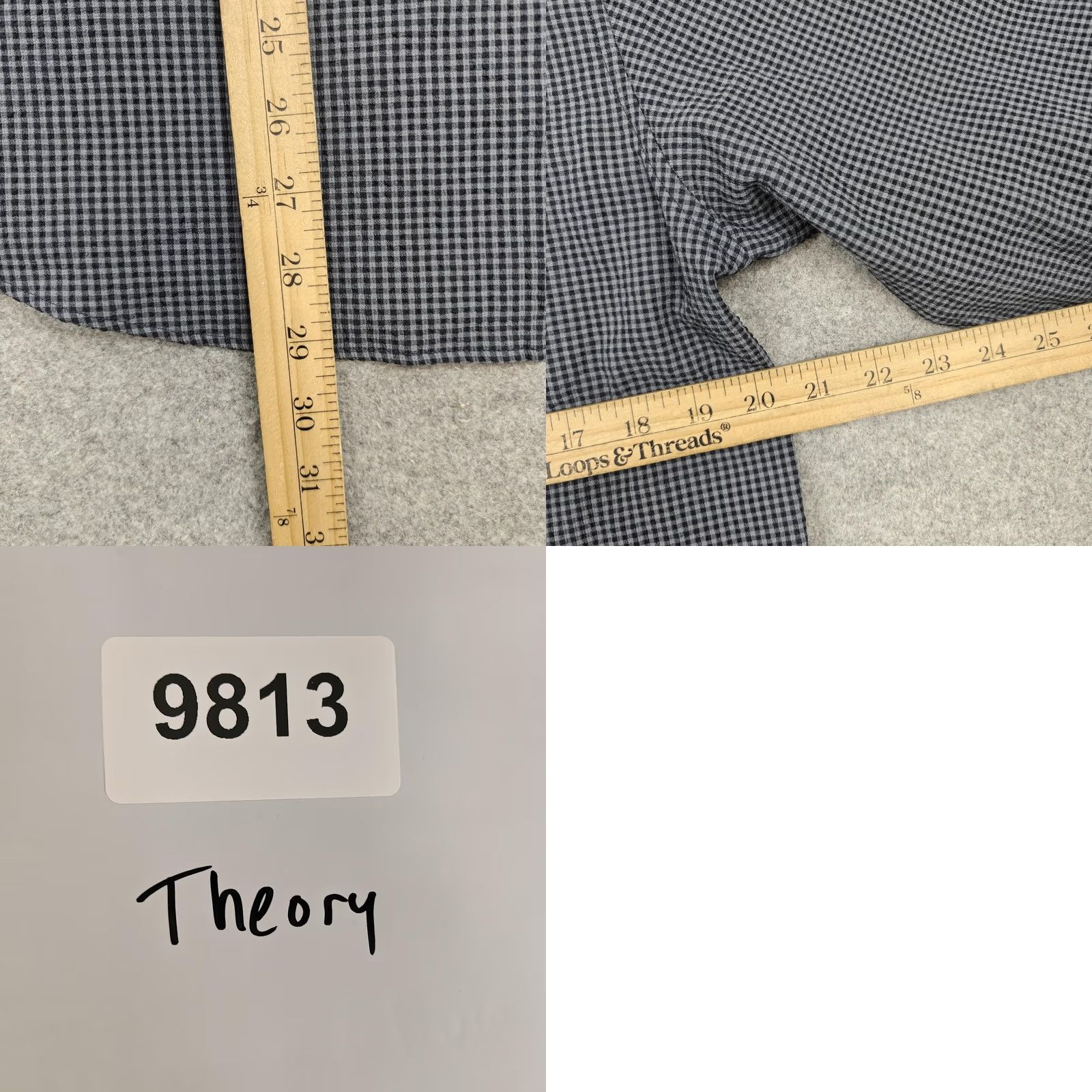 Theory Theory Shirt Mens Medium Blue Gingham Seersucker Long Sleeve Button Up Size US M / EU 48-50 / 2 - 8 Thumbnail