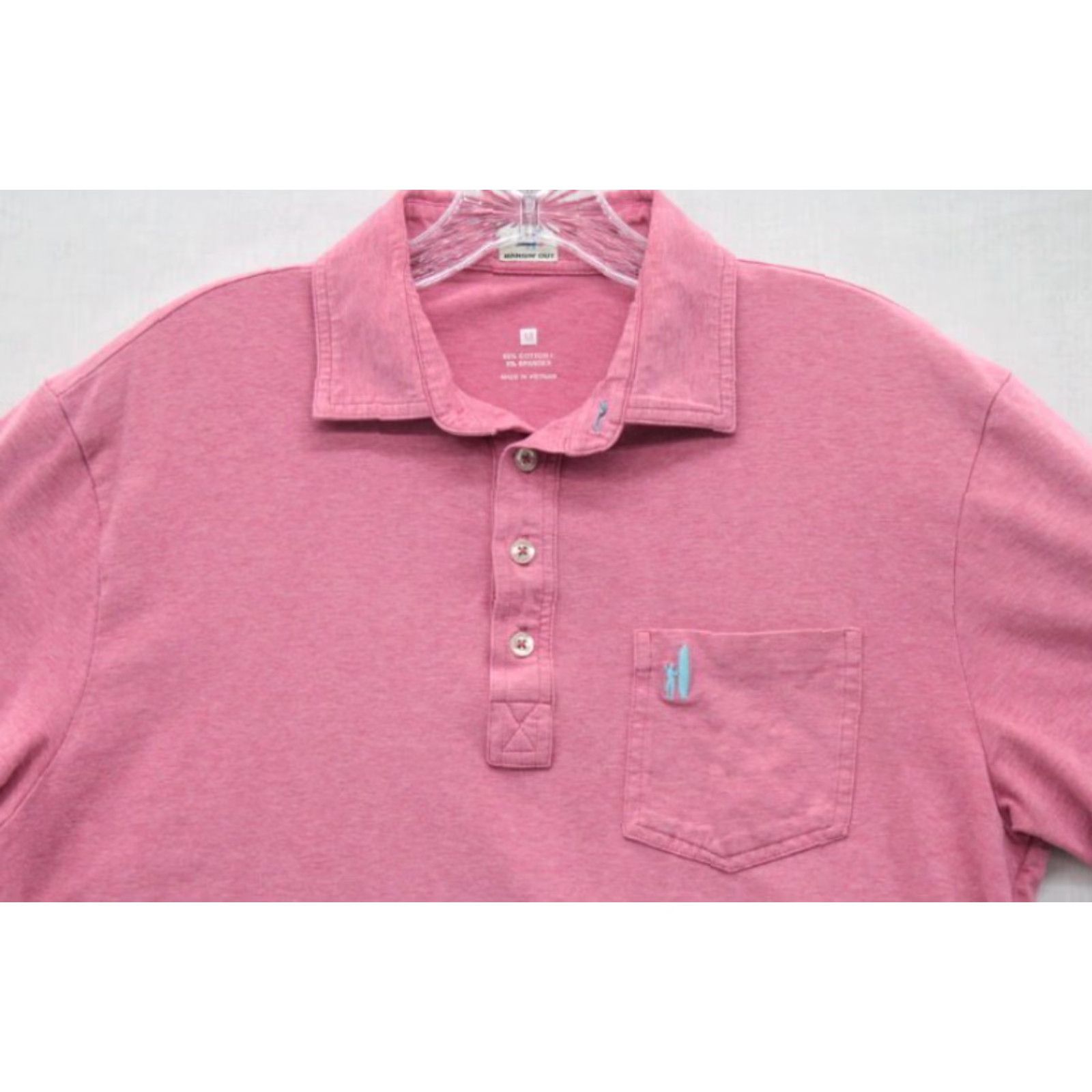 johnnie-O VINTAGE Johnnie O Polo Shirt Men's Medium Pink Embroidered Logo Golf Pocket Shirt Size US M / EU 48-50 / 2 - 3 Thumbnail