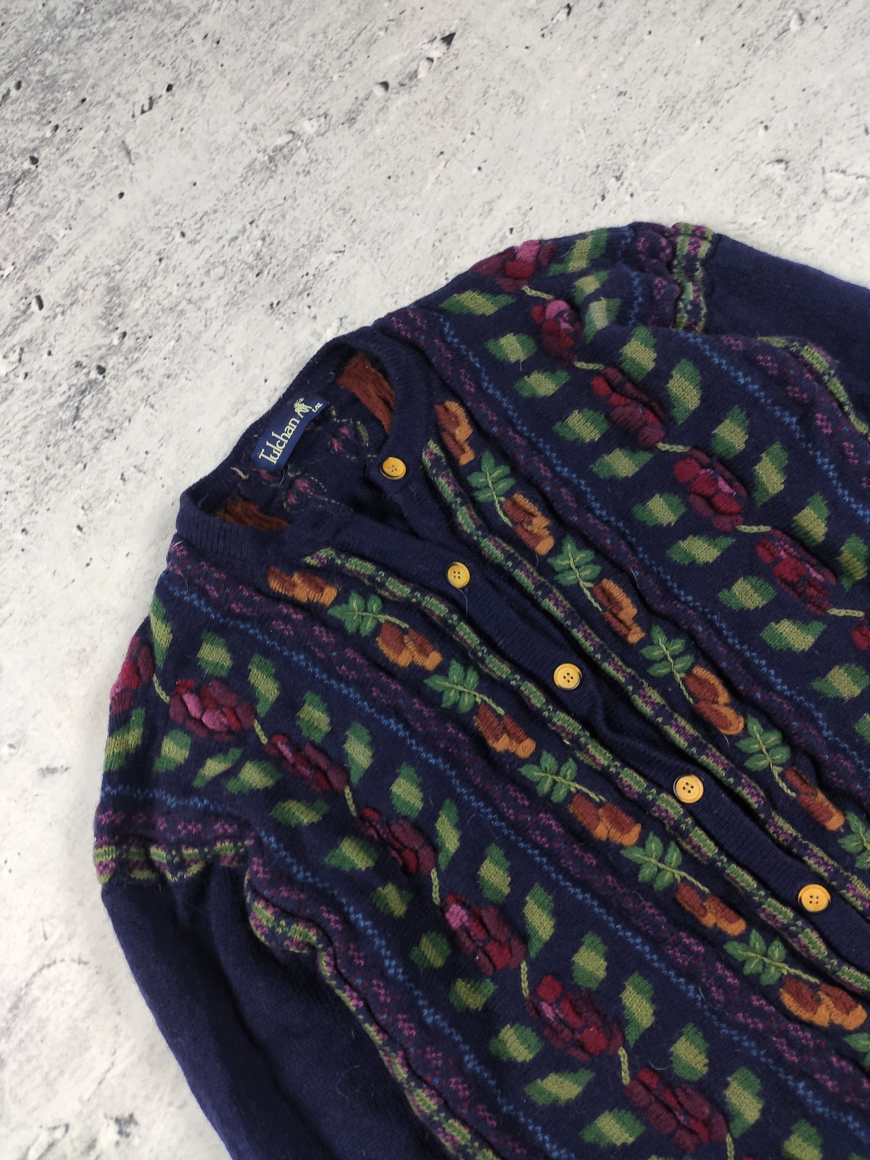 Vintage Vintage Floral woolen cardigan jumper Size L / US 10 / IT 46 - 2 Thumbnail
