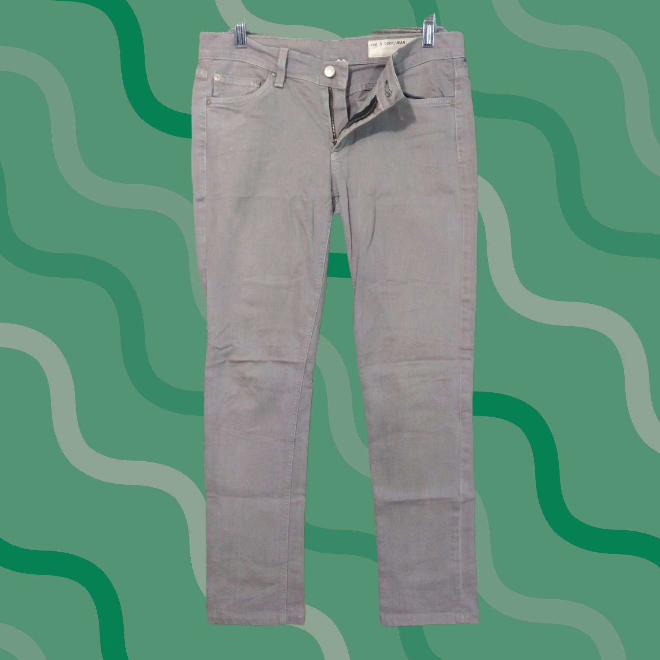 Rag & Bone rag & bone Jeans Womens 28 Gray Denim Straight Leg Stretch Low Rise USA Size 28" / US 6 / IT 42 - 1 Thumbnail