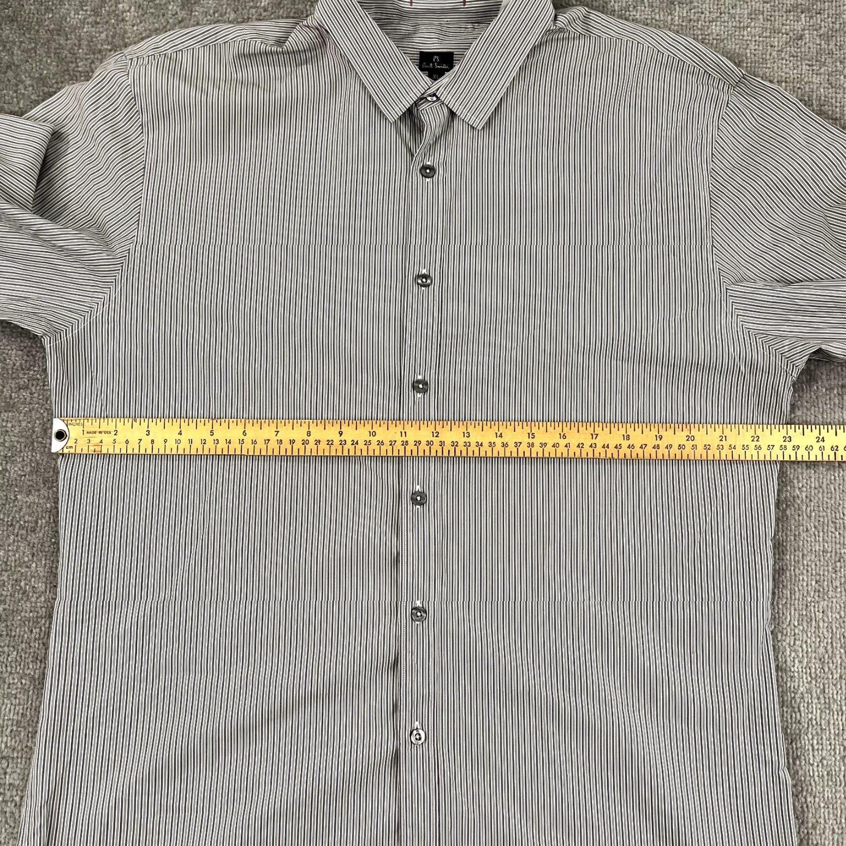 Paul Smith Paul Smith Shirt Mens XL Gray Pinstriped Button Up Long Sleeve Lots of Buttons Size US XL / EU 56 / 4 - 6 Thumbnail