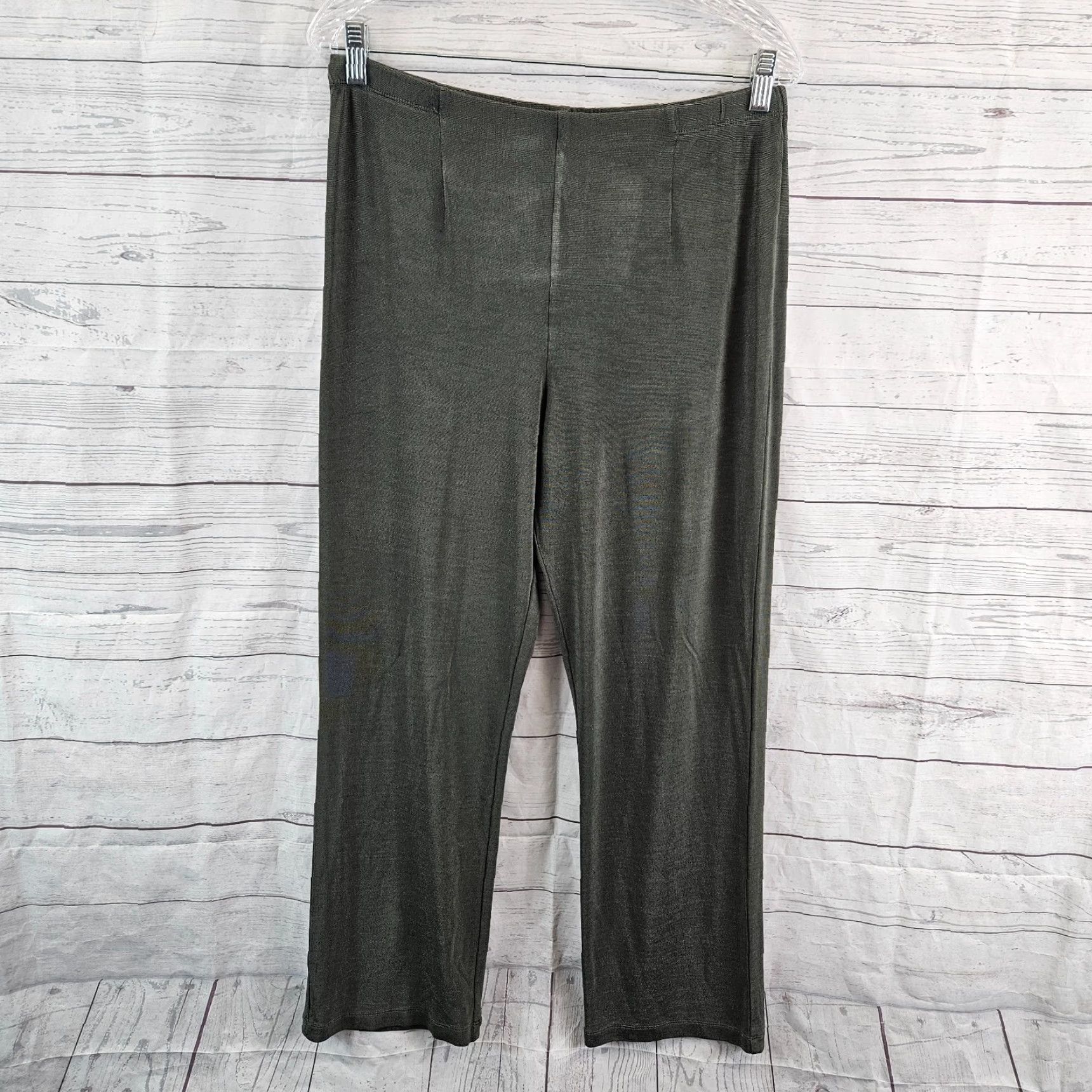 Vintage Chico's Travelers Womens Pants L Green Pull On High Rise Slinky Adult Size 36" / US 14 / IT 50 - 2 Thumbnail