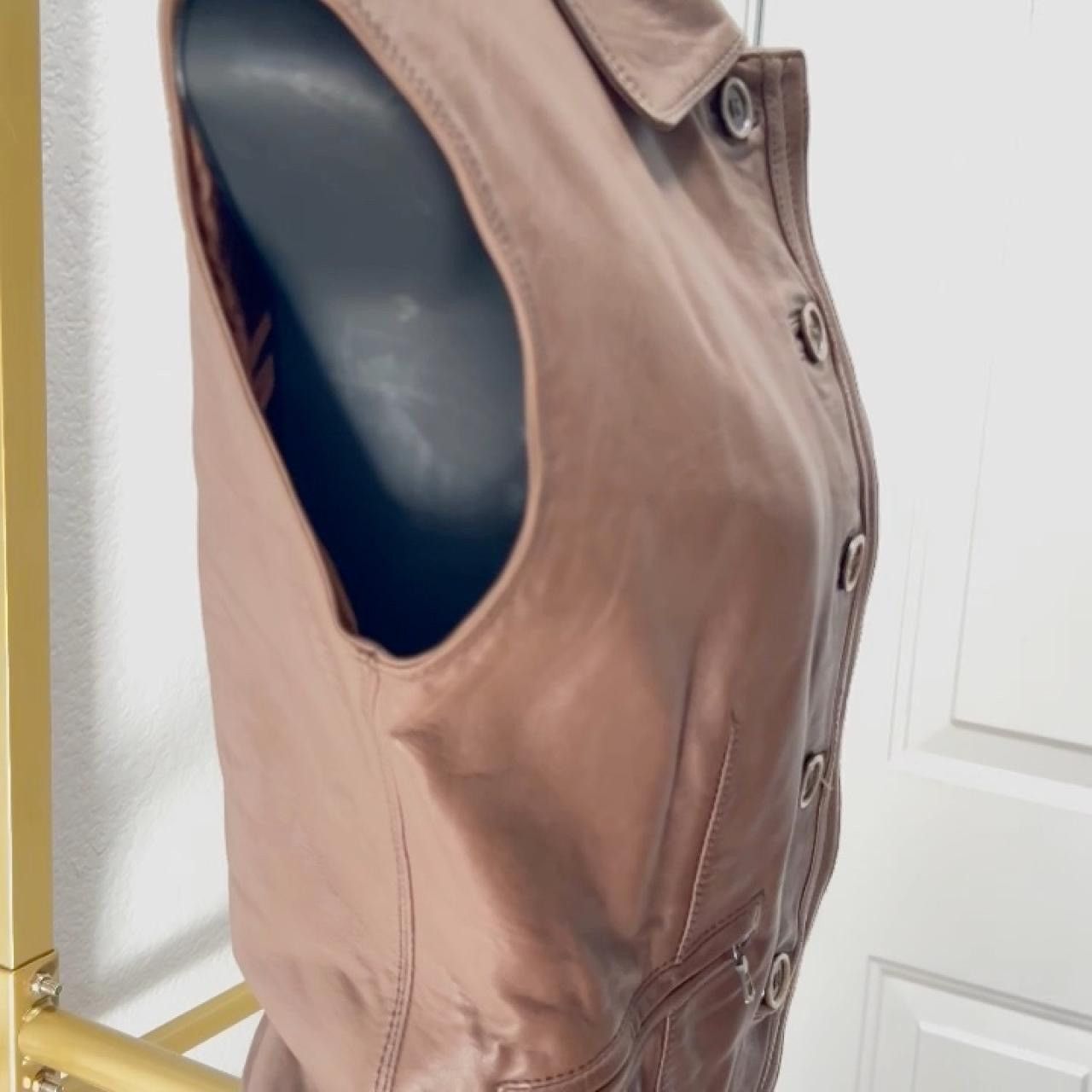 Versace Gianni Versace 80s Rare Vintage Brown Biker leather vest Size ONE SIZE - 9 Thumbnail