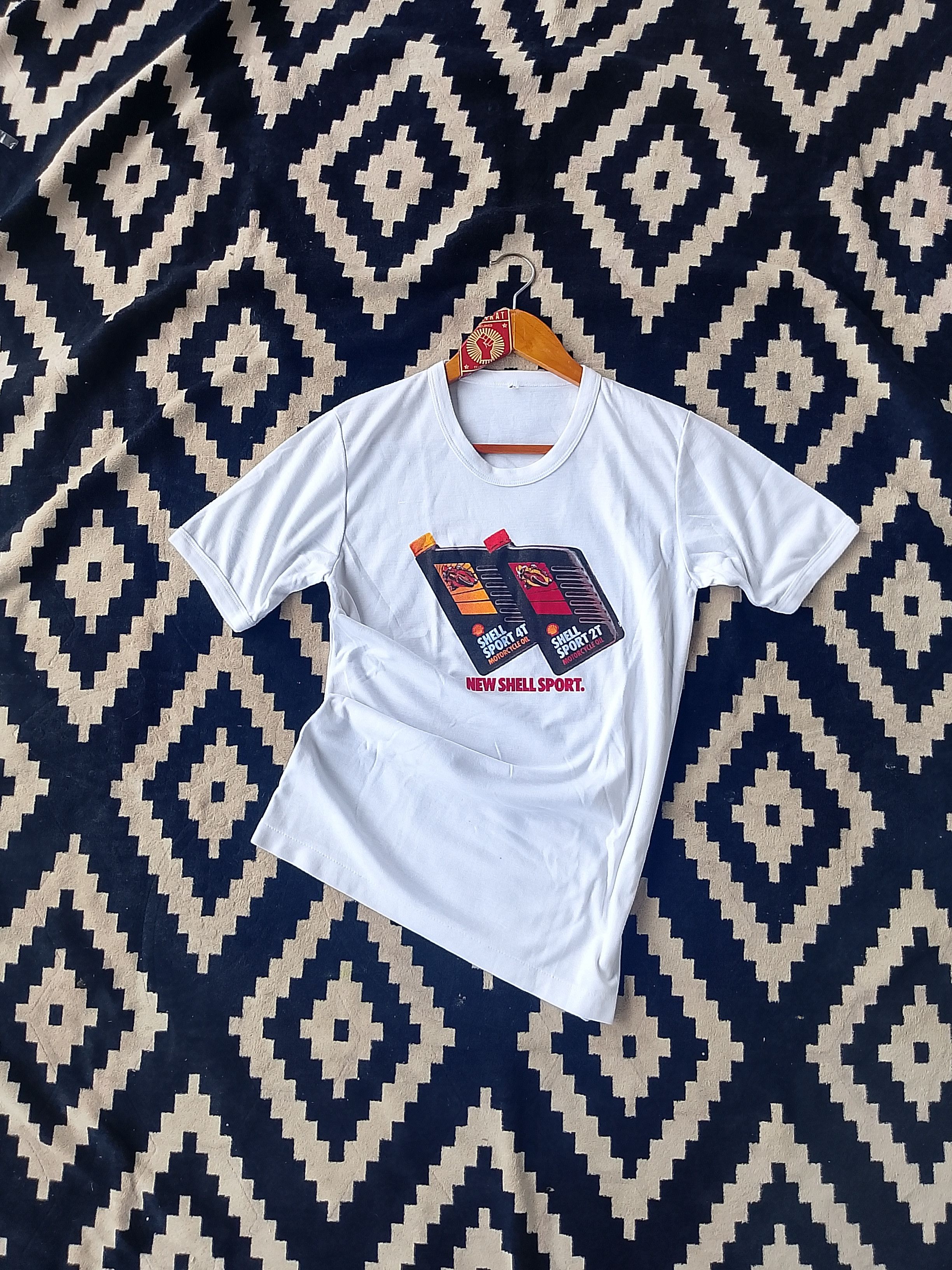 Vintage 1980s Shell Sport Moto Racing Ringer T-Shirt / Archive Piece Size US L / EU 52-54 / 3 - 2 Thumbnail