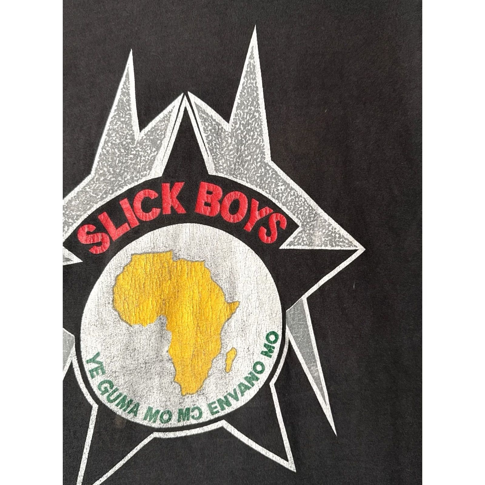 Fruit Of The Loom VINTAGE Slick Boys Hip Hop T Shirt Black XL Crew Neck Short Sleeve Men Boys 90s Single Stitch Fruit of the Loom Size US XL / EU 56 / 4 - 3 Thumbnail