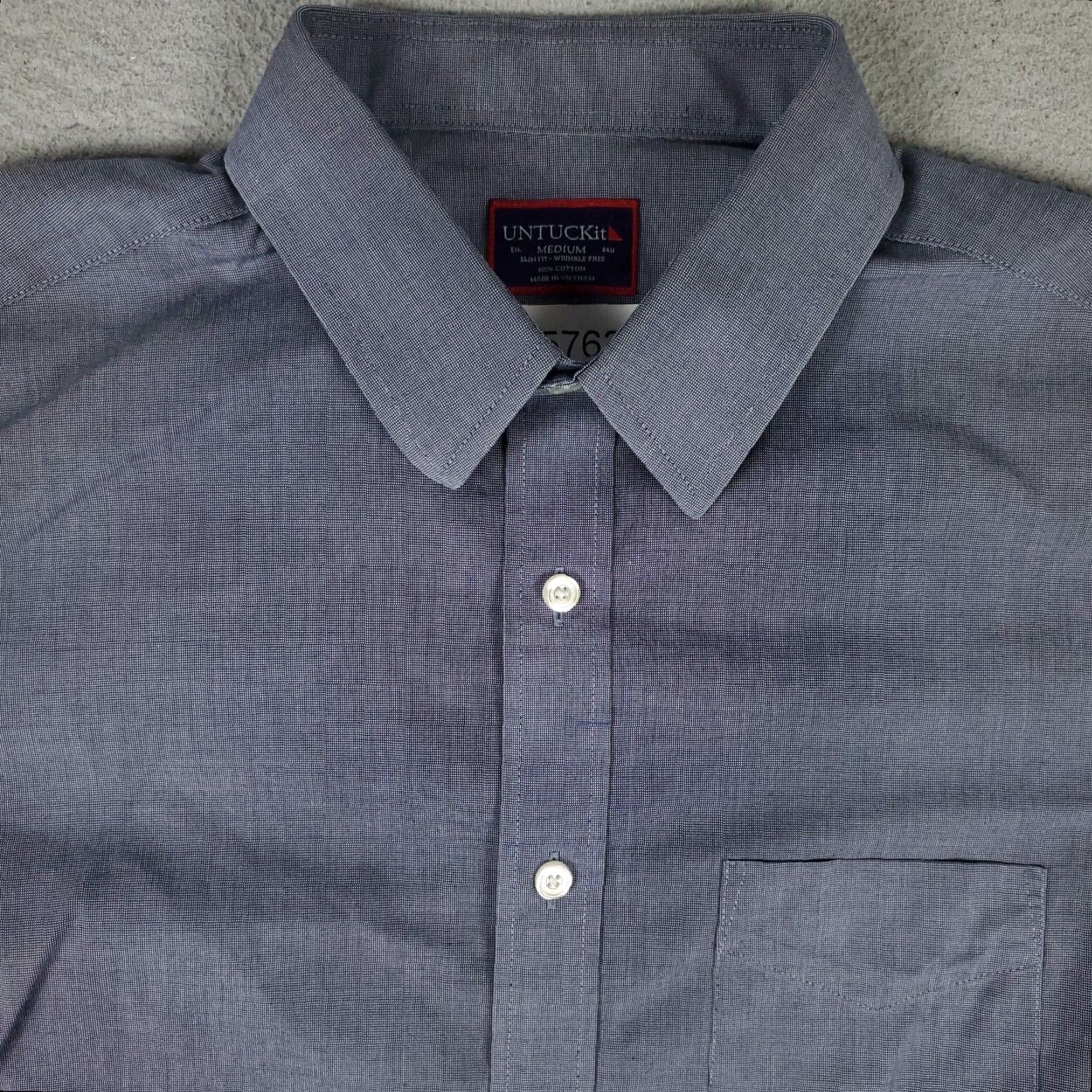 UNTUCKit UNTUCKit Shirt Mens Medium Blue Slim Fit Button-Up Long Sleeve Casual Workwear Vintage: No (adjust) Size US M / EU 48-50 / 2 - 2 Thumbnail