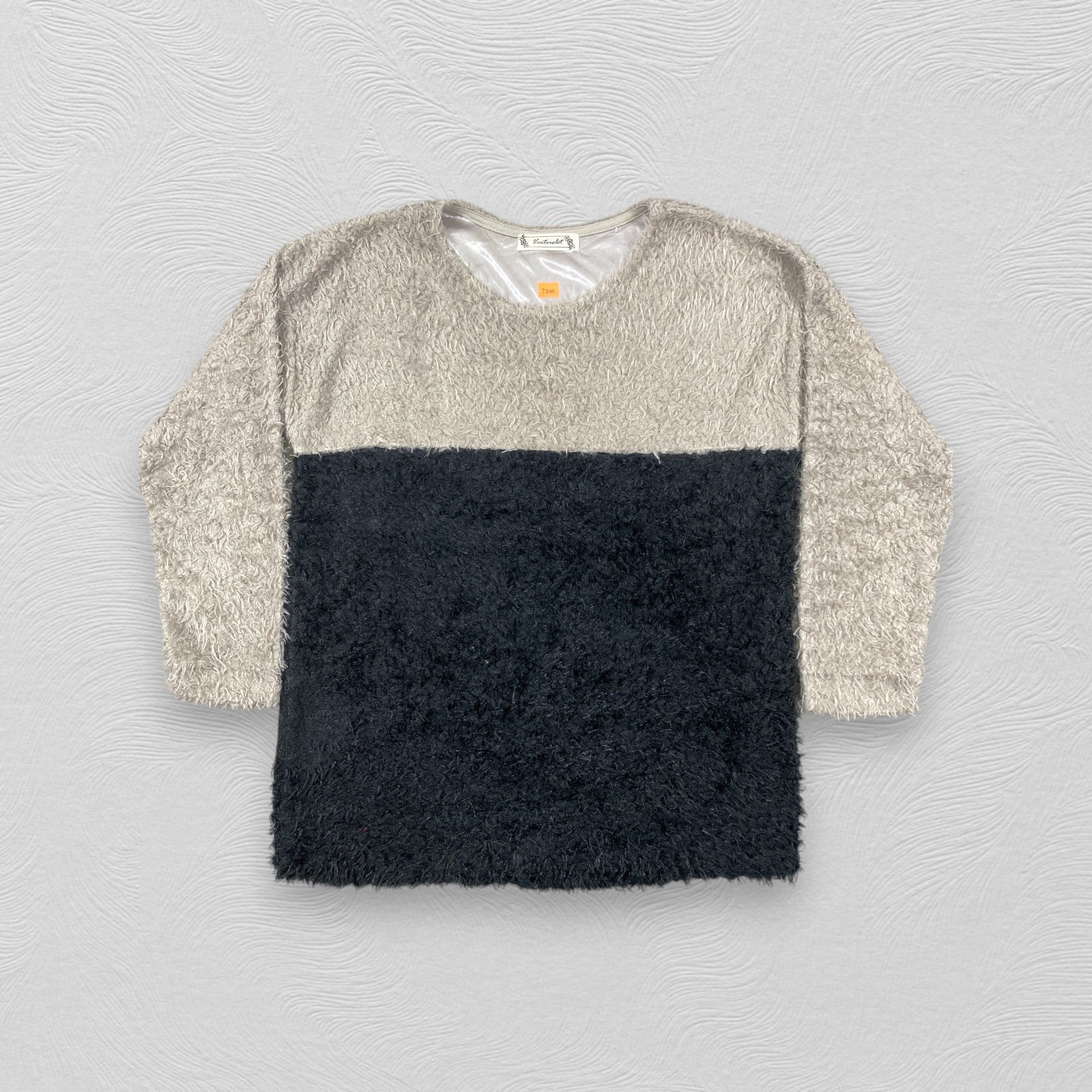 Japanese Brand Vintage Black White Fleece Sweater - J255 Size US M / EU 48-50 / 2 - 1 Thumbnail