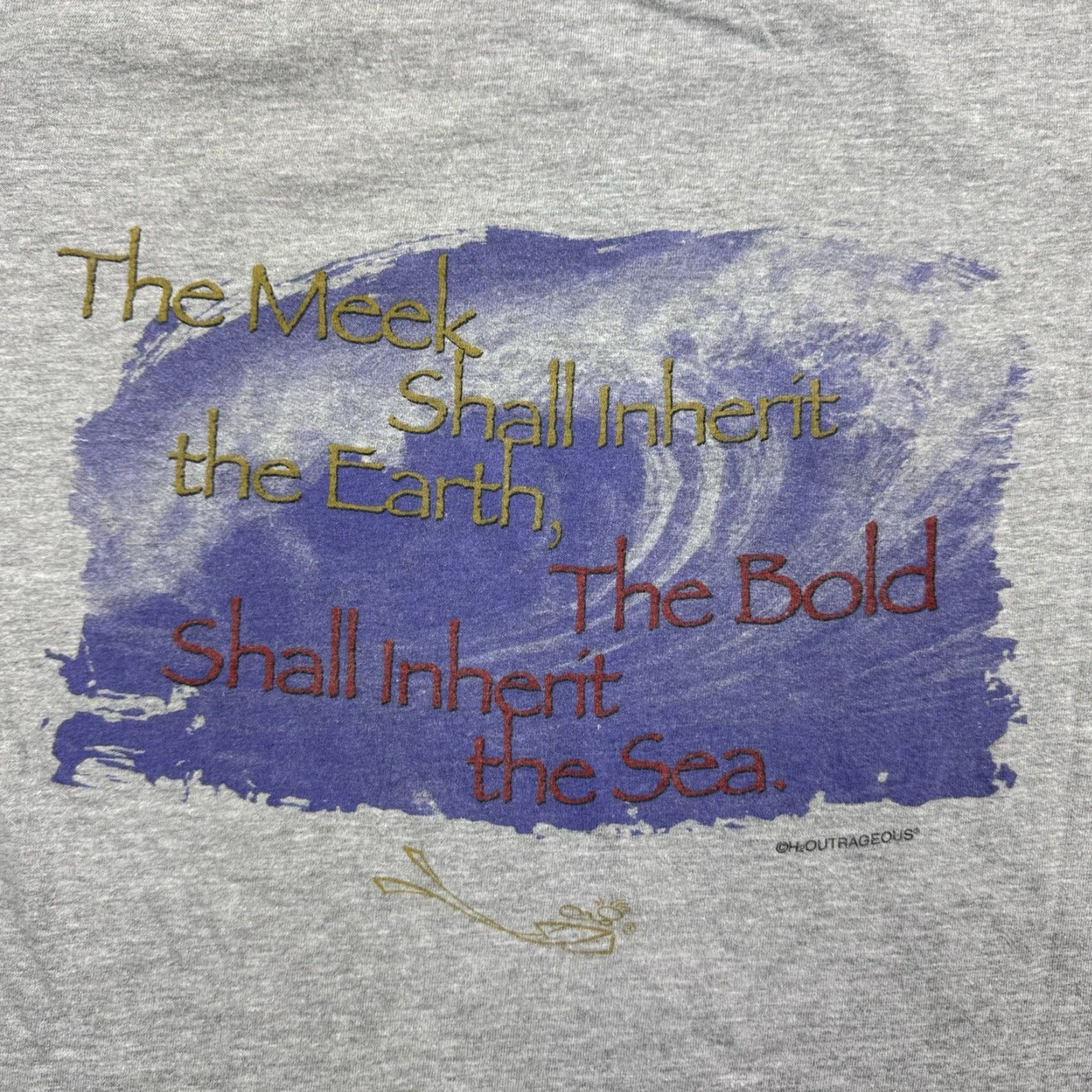 Hanes VINTAGE Hanes Surf T Shirt Adult Large Gray Beach 90s Ocean Sea Quote Mens Size US L / EU 52-54 / 3 - 2 Thumbnail