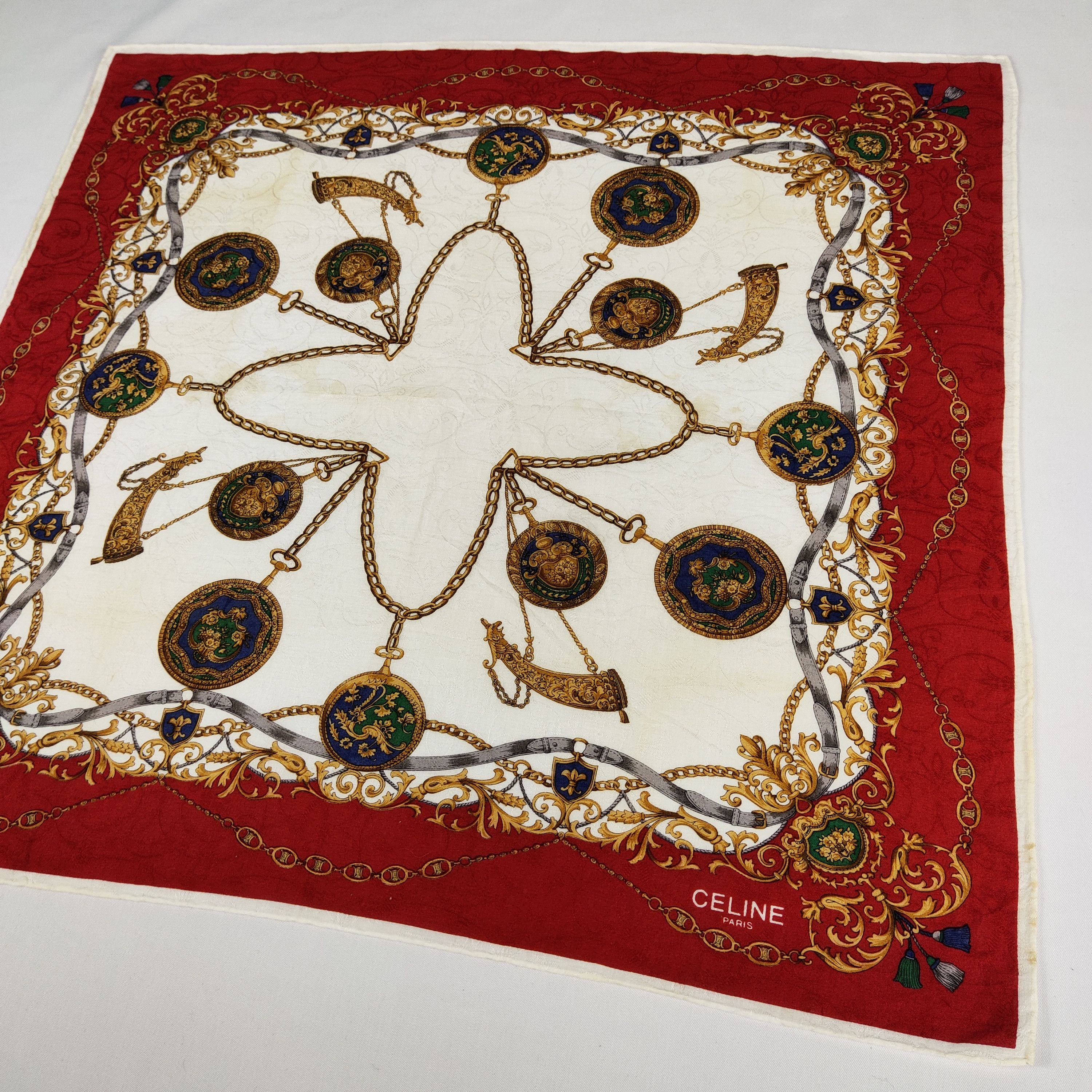 Celine × Vintage Celine Handkerchief / Neckerchief / Bandana FZ570 Size ONE SIZE - 4 Thumbnail