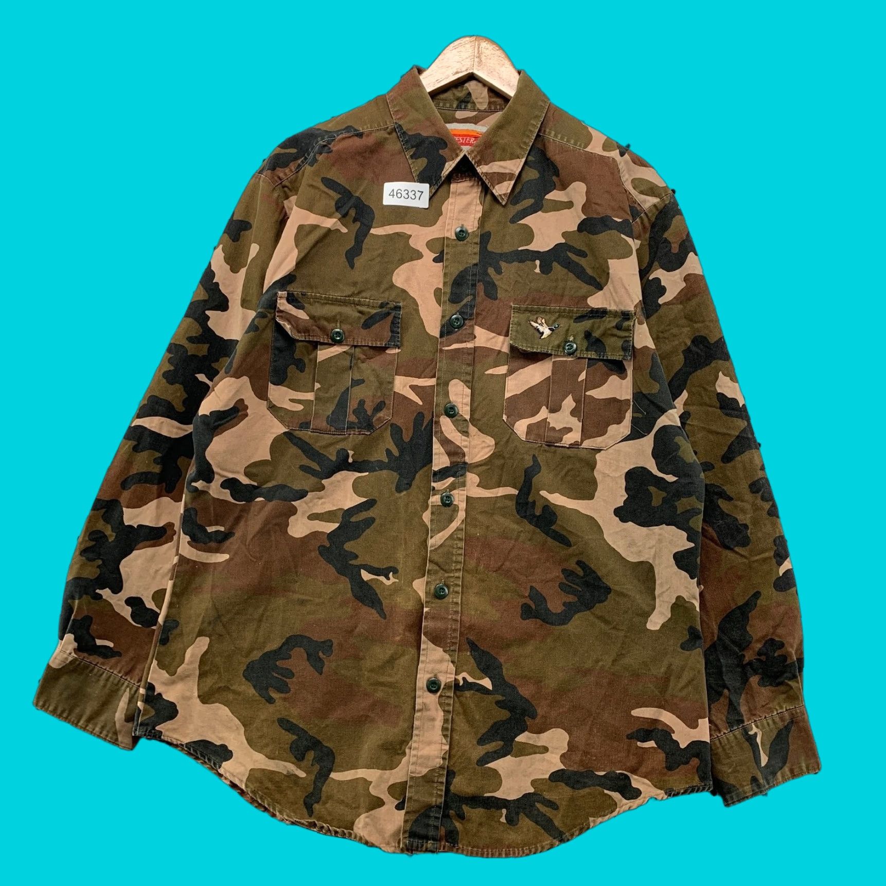 VINTAGE Winchester Camouflage Button Hunt Shirt Mens M Camouflage Hunt Outdoor Comfort?