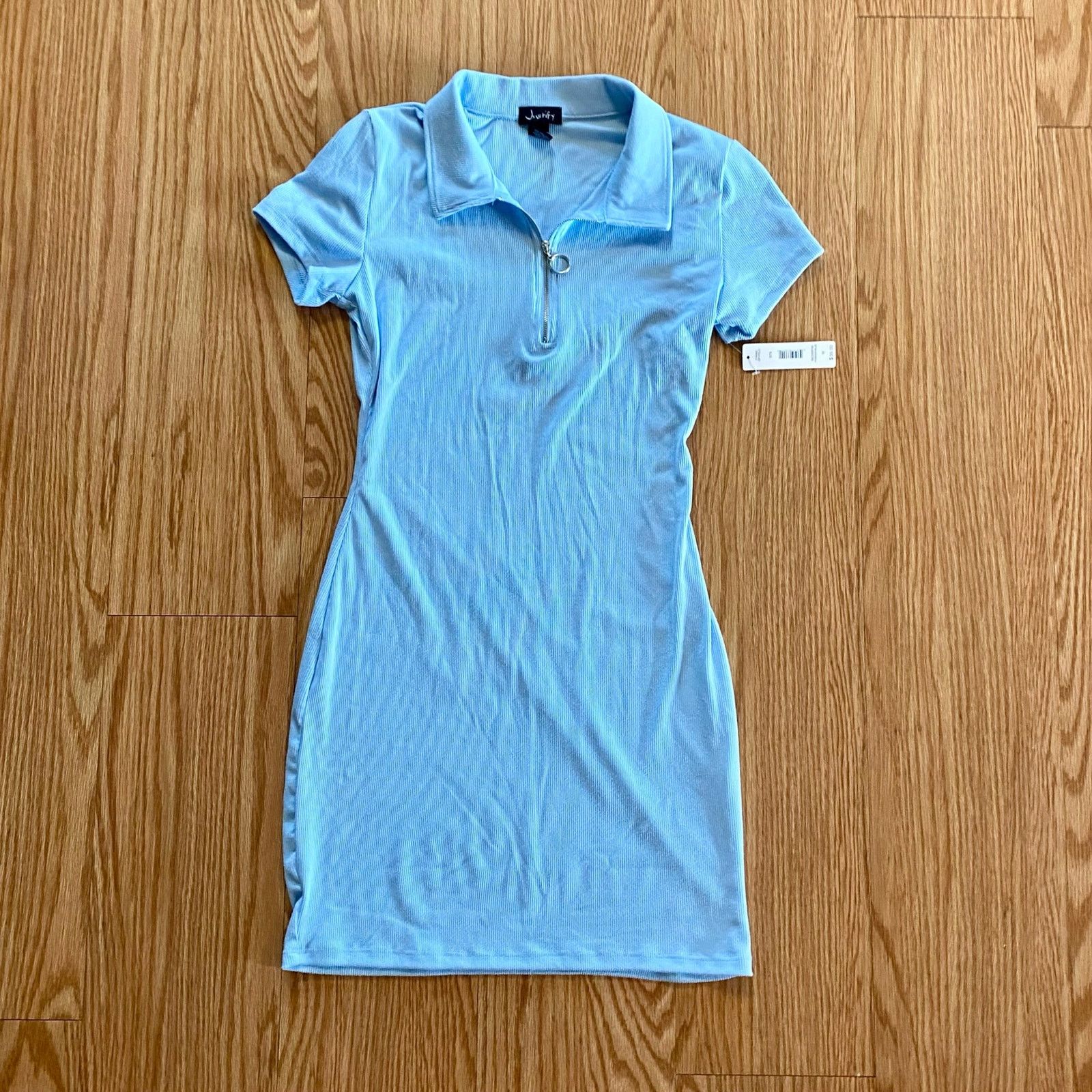 Other Justify Blue Mini Shirt Dress Juniors Medium Womens XSmall Size M / US 6-8 / IT 42-44 - 3 Thumbnail
