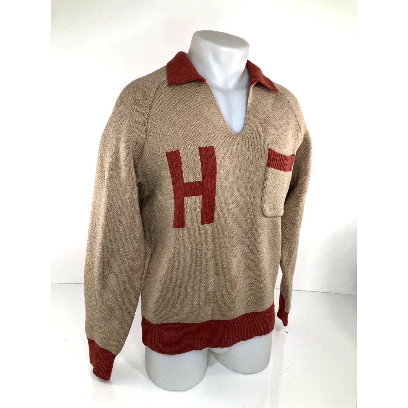 Honor the Gift HONOR THE GIFT Sweater V-Neck Mens Sm Heavy Pullover Blues Angel Oatmeal Knit 90s Los Angeles VNeck Hip Adult Mens Boys? Size US S / EU 44-46 / 1 - 4 Thumbnail