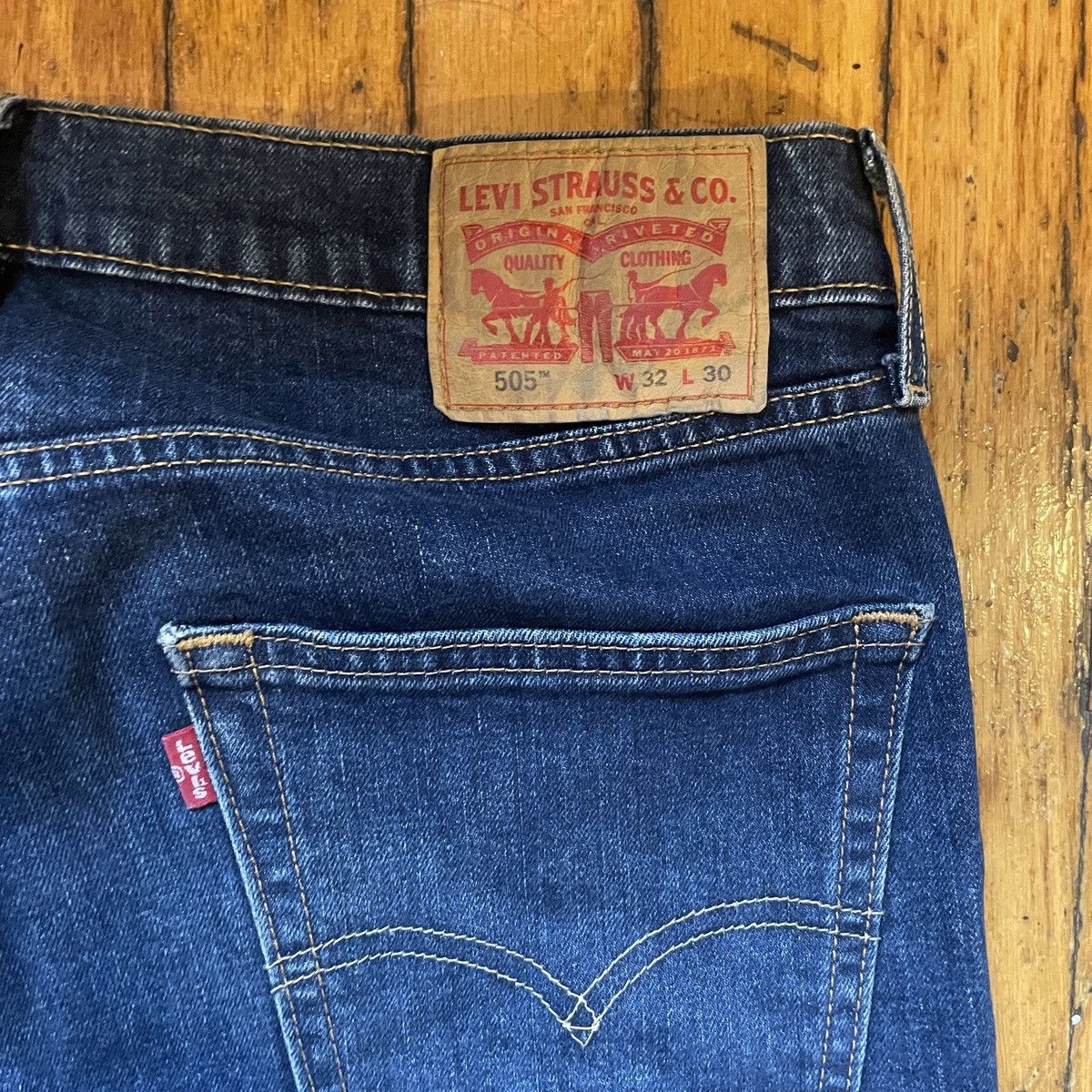 Levi's Levi’s 505 Straight Leg Dark Blue Jeans Men’s Size 32x30 Size US 32 / EU 48 - 5 Thumbnail