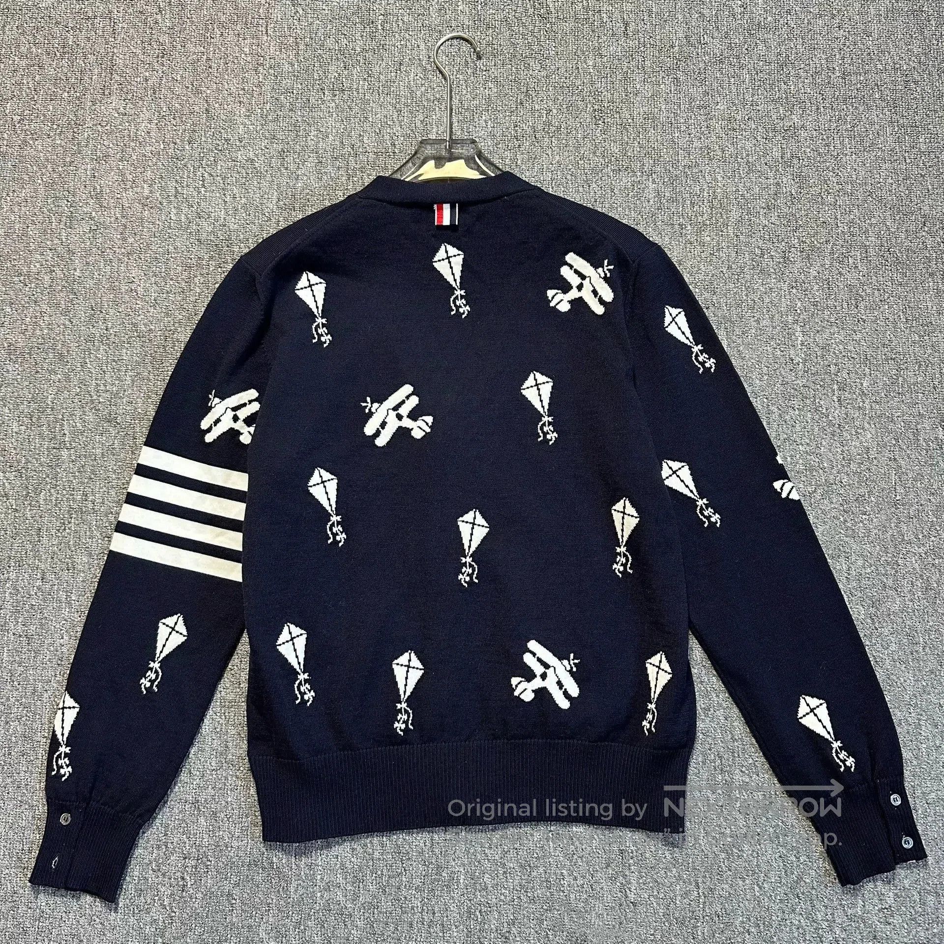 Thom Browne thom browne navy cardigan with kite print. Size US M / EU 48-50 / 2 - 3 Thumbnail