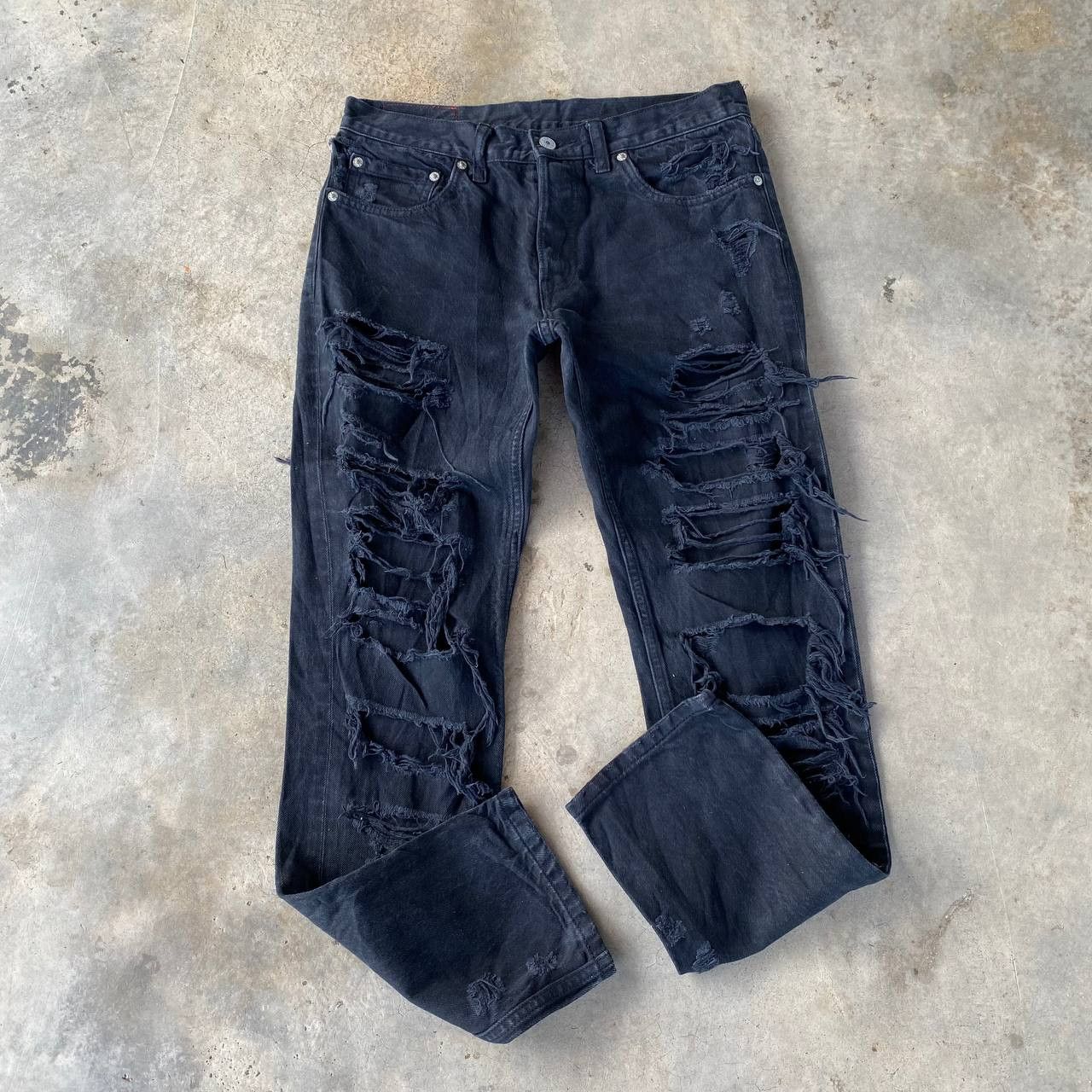 Japanese Brand RNA Slang Inc.By Eiji Okumoto Insane Distressed Denim Grunge Size US 29 - 1 Thumbnail