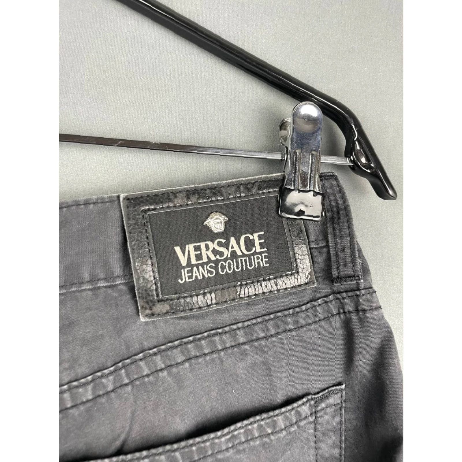 Versace Jeans Couture Versace Jeans Couture Mens Denim Jeans Size 34 Gray Cotton Straight Leg Biker Jeans Size US 34 / EU 50 - 7 Thumbnail