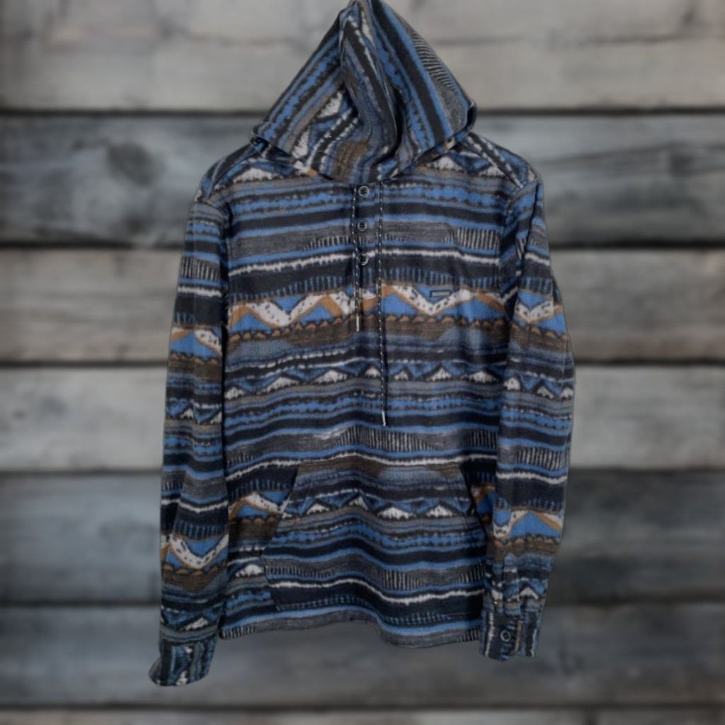 Billabong Billabong Adventure Division Aztec Fleece Hoodie Adult Medium Blue Drawstring Size US M / EU 48-50 / 2 - 1 Thumbnail