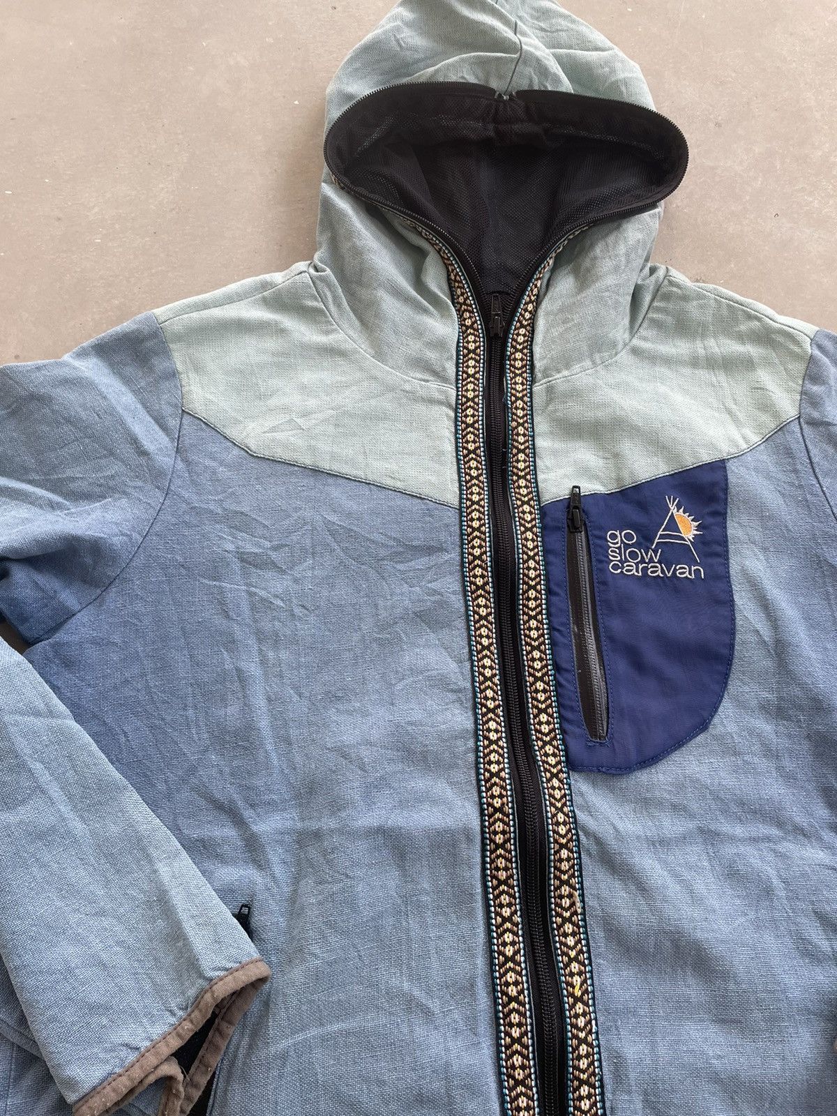 Japanese Brand × go slow caravan GO SLOW CARAVAN AZTEC MUTICOLOR FULL HOODIE Size US L / EU 52-54 / 3 - 2 Thumbnail