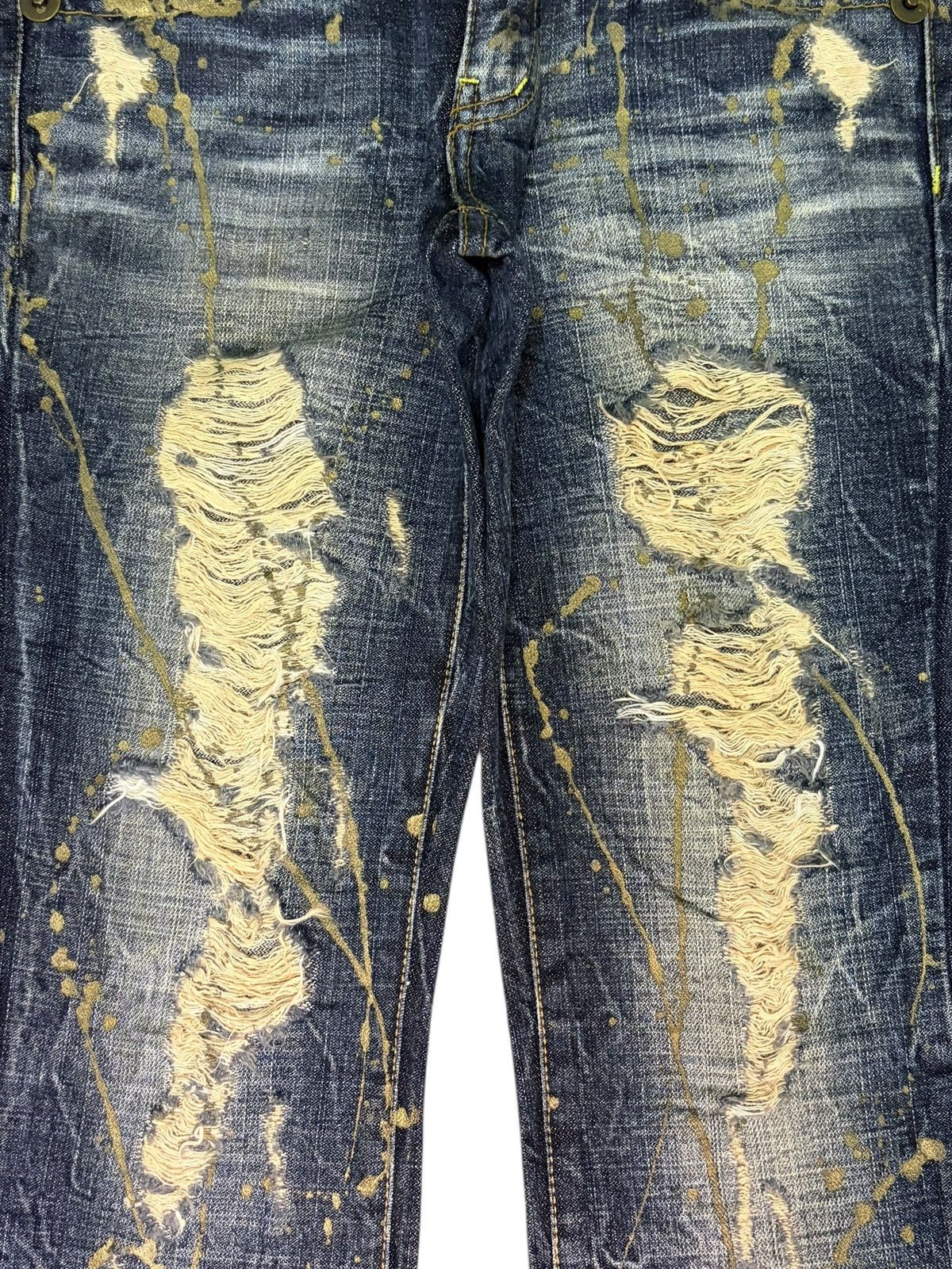 If Six Was Nine Vintage Japanese Brand Distress Low Rise Flare Jeans Size 30" / US 8 / IT 44 - 3 Thumbnail