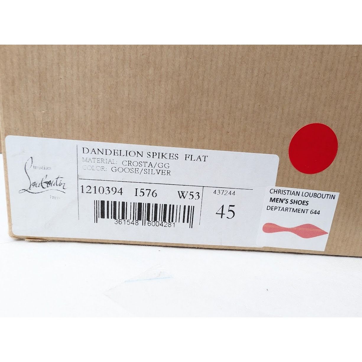 Christian Louboutin o1rshd1 Crosta Dandelion Spikes Flat Shoes in Goose/Silver Size US 12 / EU 45 - 24 Thumbnail