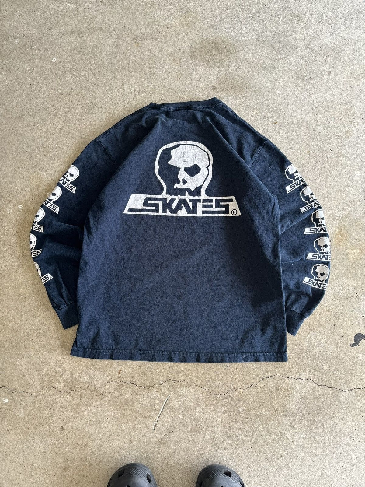 Other Vintage Skull Skates Boxy Paint Splatter Navy Longsleeve Size US M / EU 48-50 / 2 - 6 Thumbnail