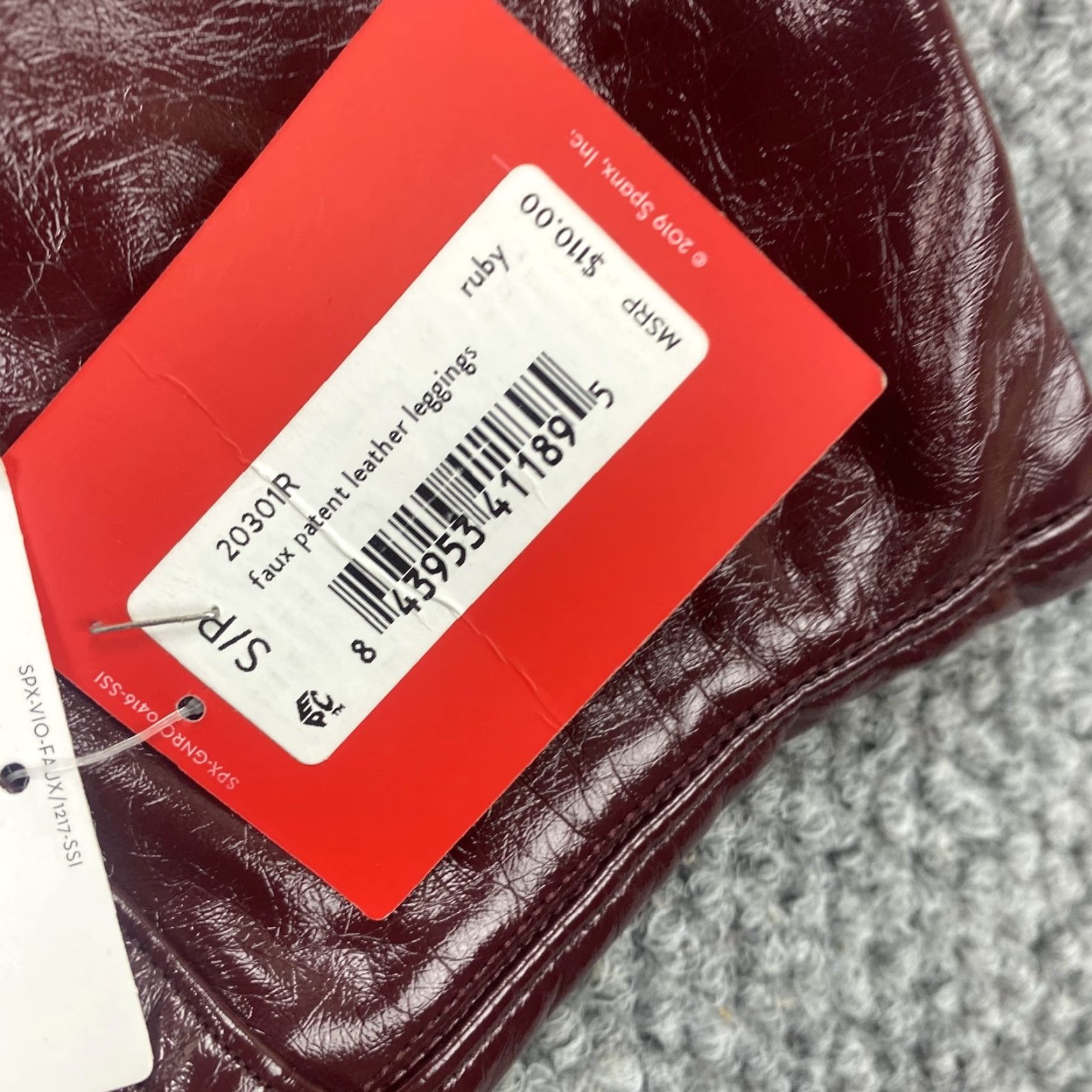 Spanx Spanx Faux Patent Leather Leggings Womens Small Ruby High Rise Shiny Red Pants Size 28" / US 6 / IT 42 - 6 Thumbnail