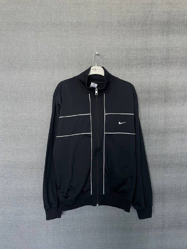 Other Vintage Nike Y2K Black Drill Track Jacket Size US L / EU 52-54 / 3 - 1 Thumbnail