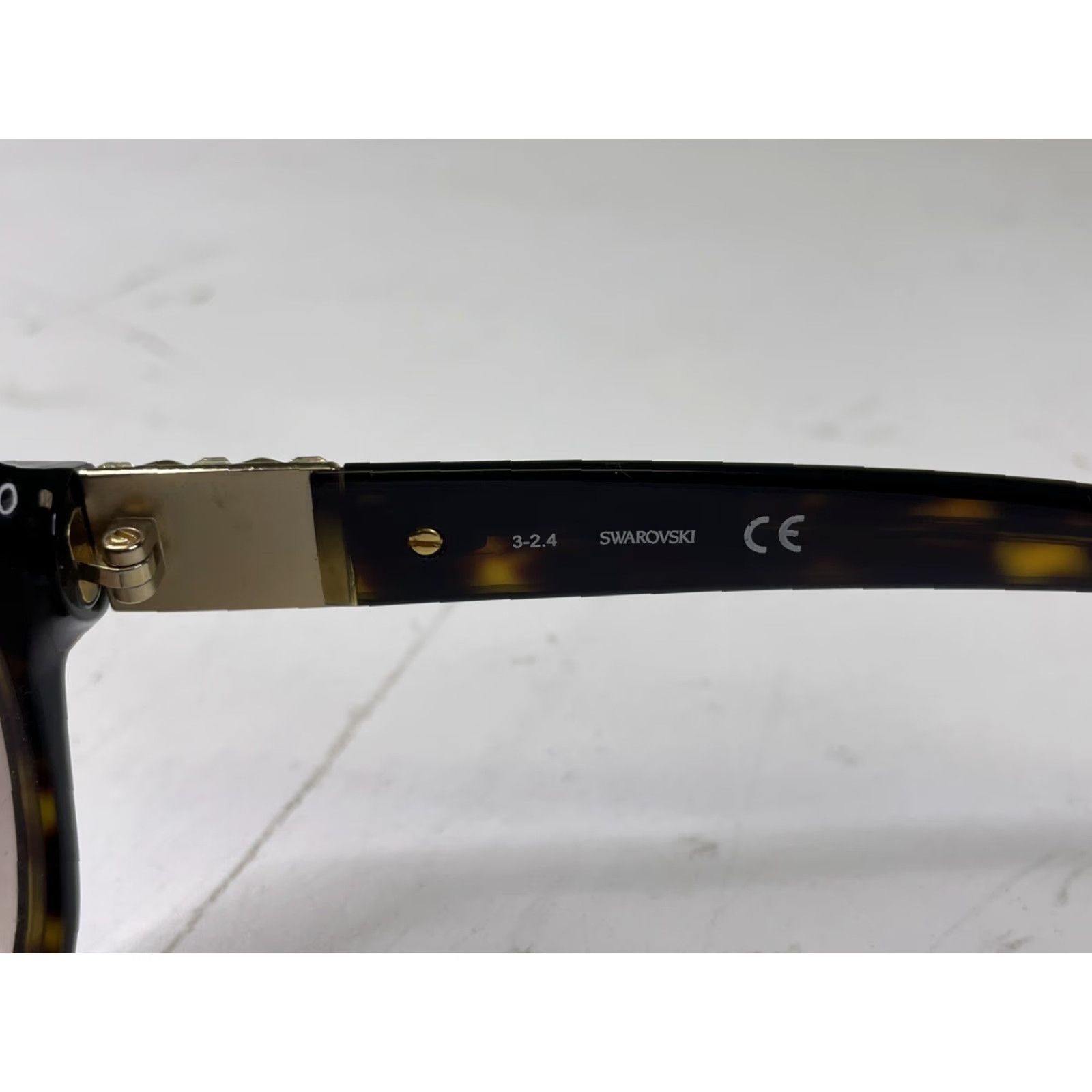 Swarovski Swarovski Sunglasses Round UV400 Brown 52F Acetate Shell Turquoise Crystals Womens Size ONE SIZE - 4 Thumbnail