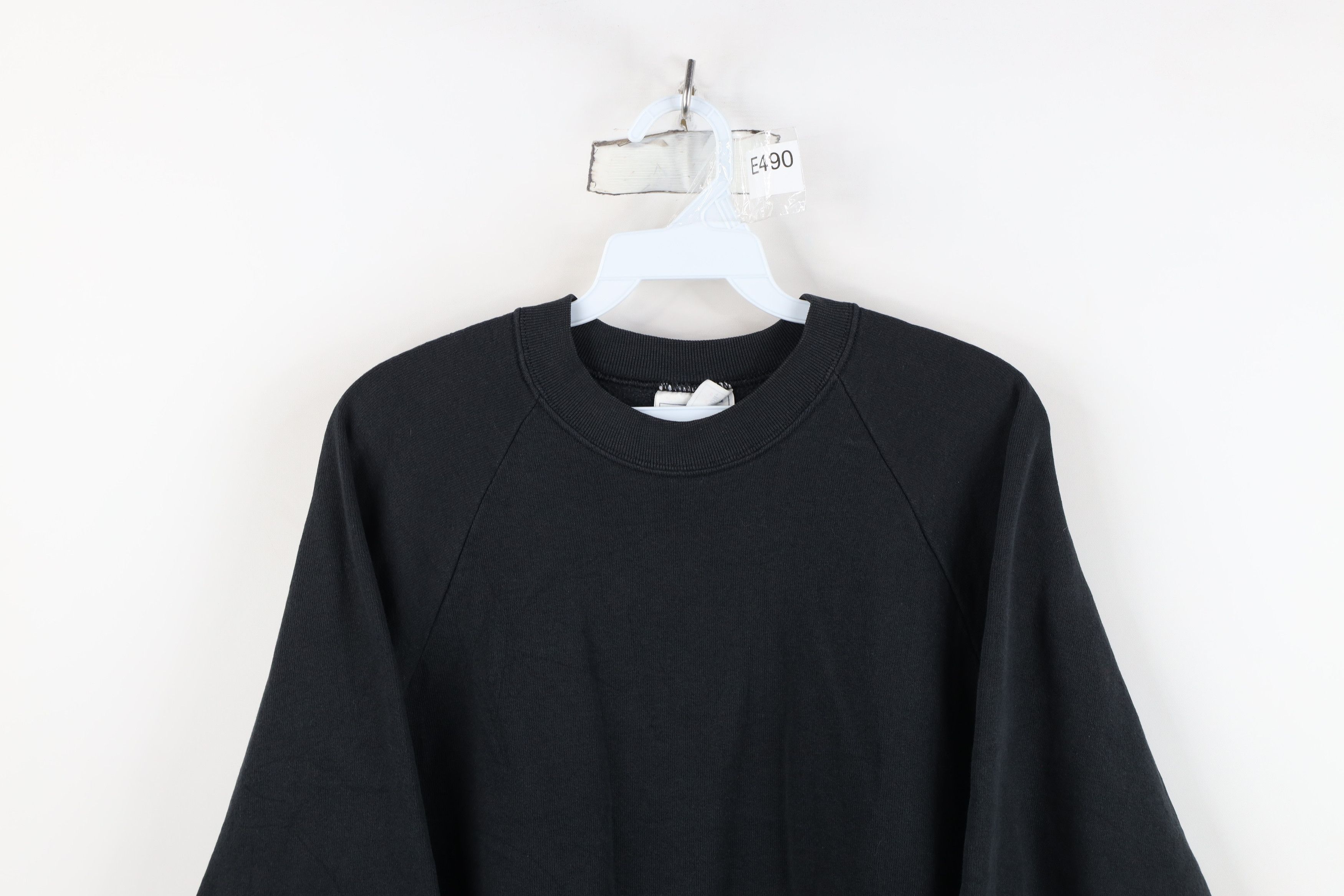 Vintage Vintage 90s Streetwear Faded Blank Crewneck Sweatshirt Black Size M / US 6-8 / IT 42-44 - 2 Thumbnail