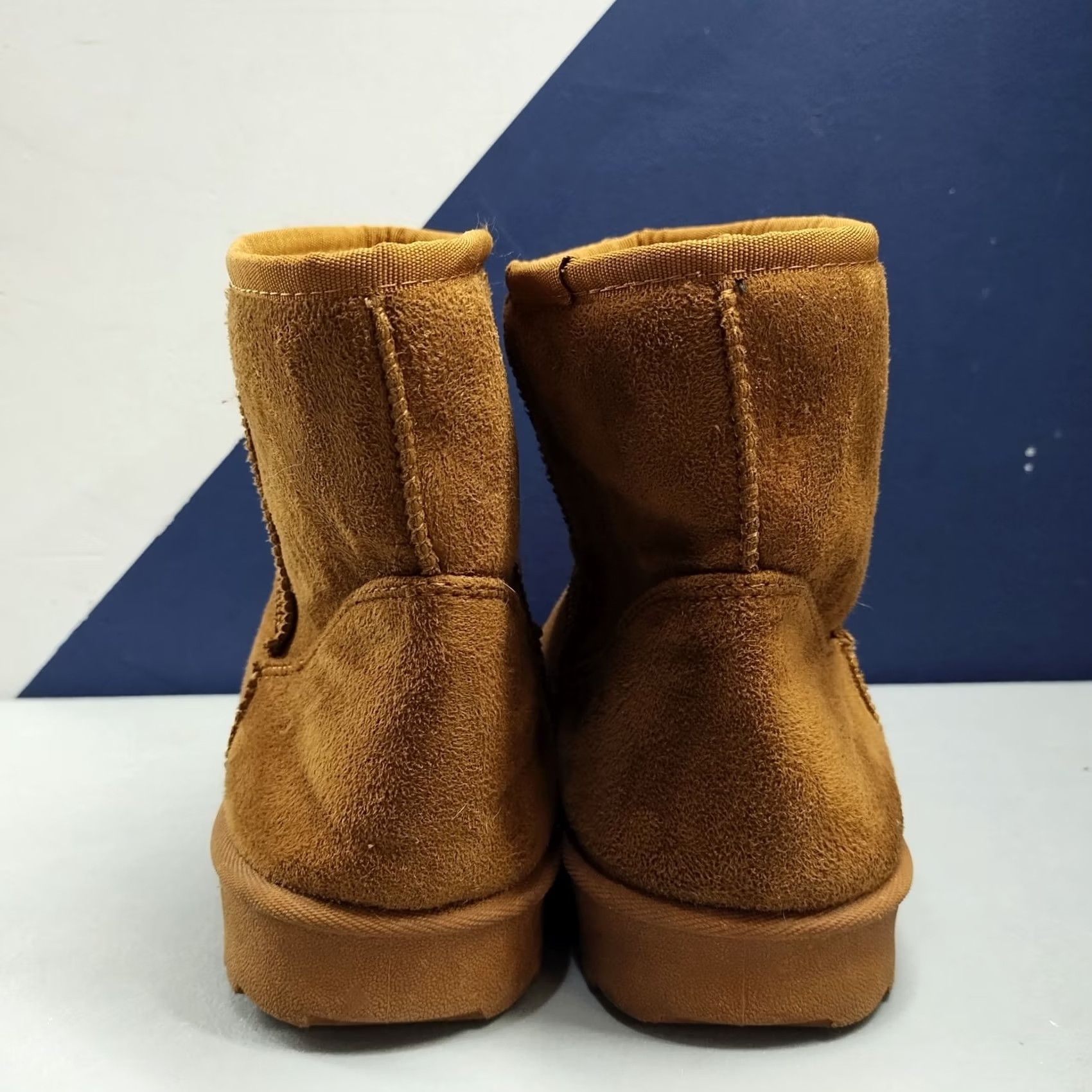Vintage Atmosphere Womens Size 9 Brown Faux Fur Lined Mini Winter Boots Slip On Round Toe Casual Snow Boot Size US 9 / IT 39 - 6 Thumbnail