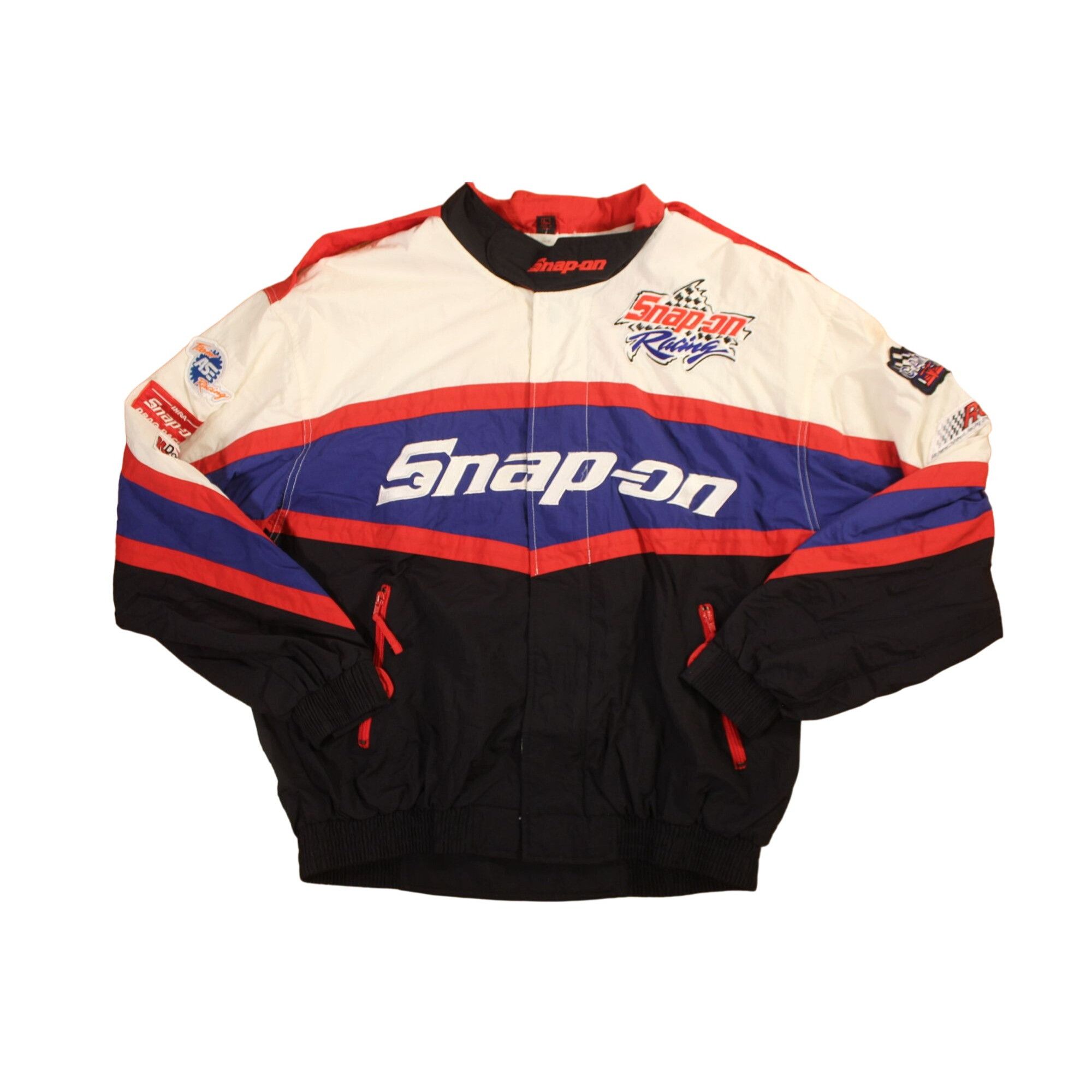 Other Vintage Snap-on Racer Jacket Long Sleeve Large White Red Blu ...