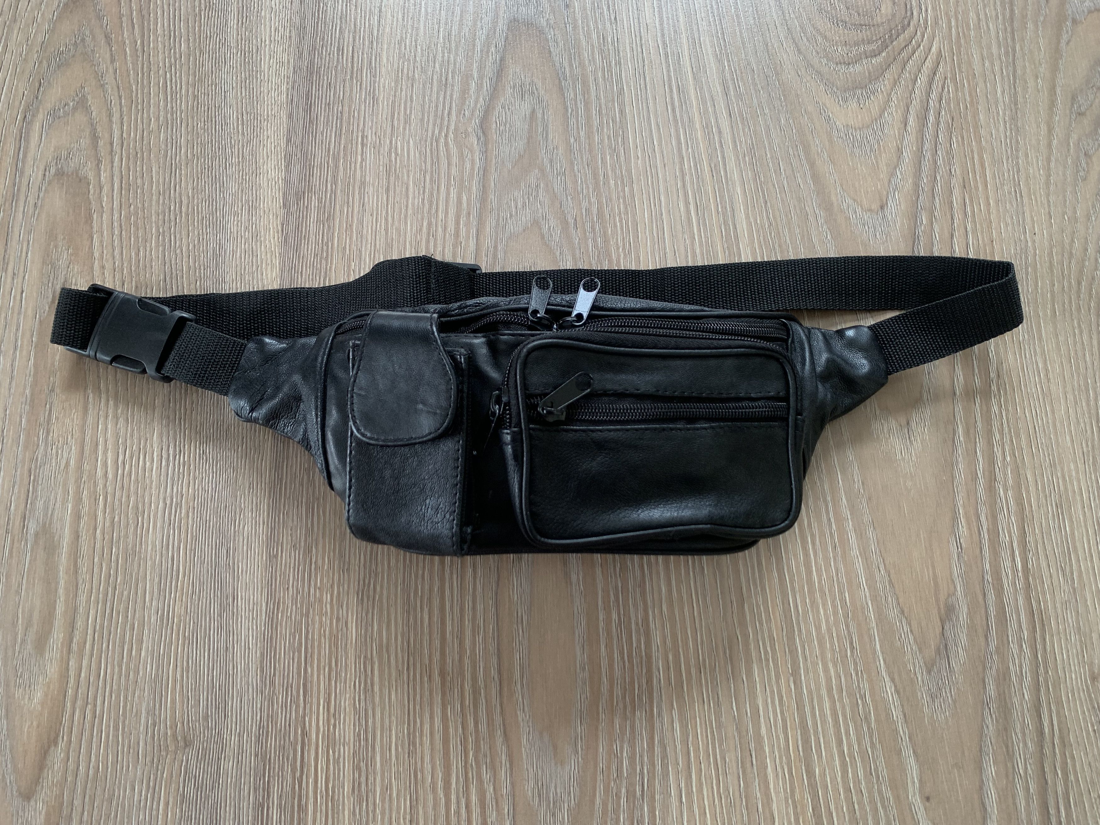 Handmade Hand Made Vintage Black Leather Fanny Pack Size ONE SIZE - 2 Thumbnail