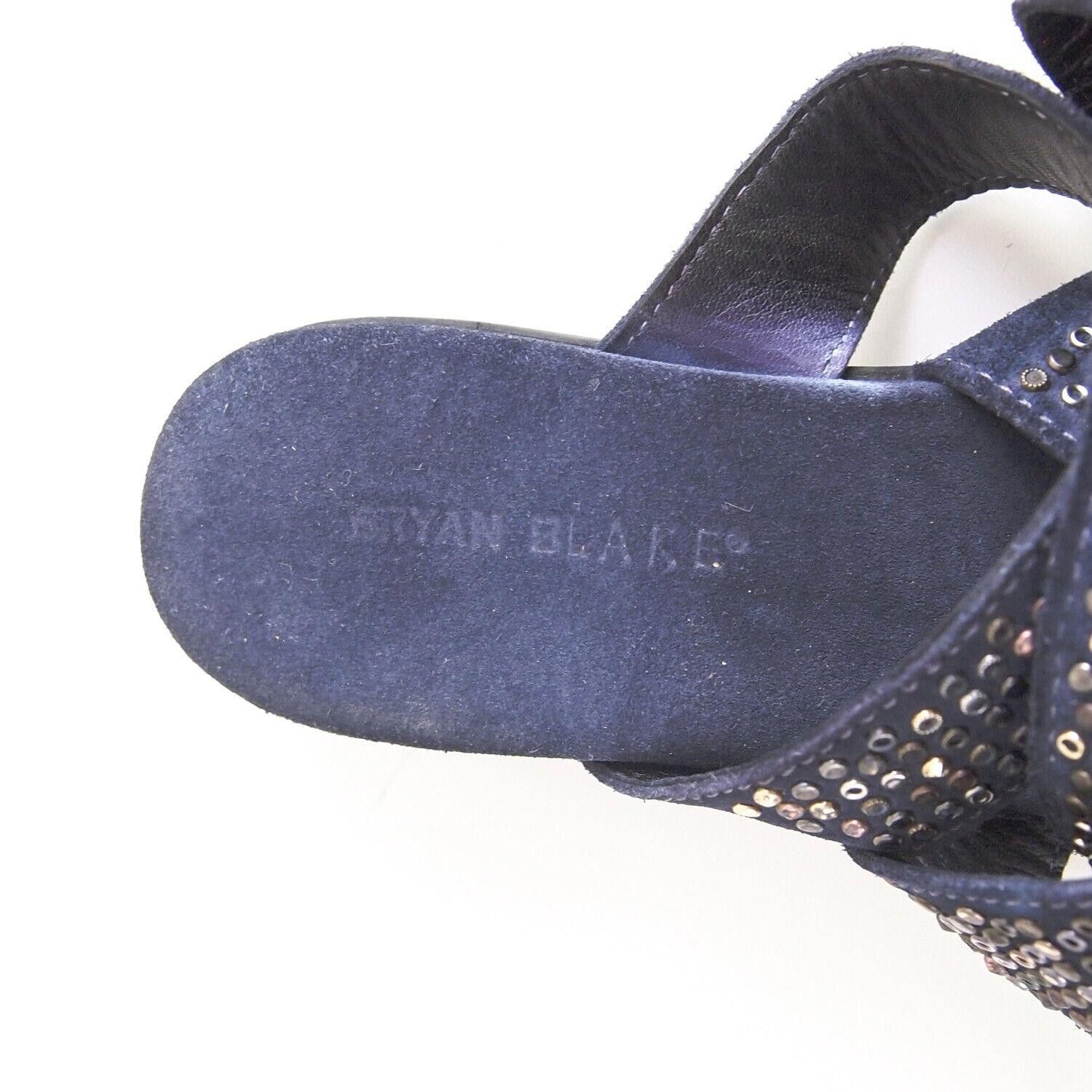 Designer Bryan Blake Strappy Sandals Blue Studded Suede US 8 EU 38 Size US 8 / IT 38 - 7 Thumbnail