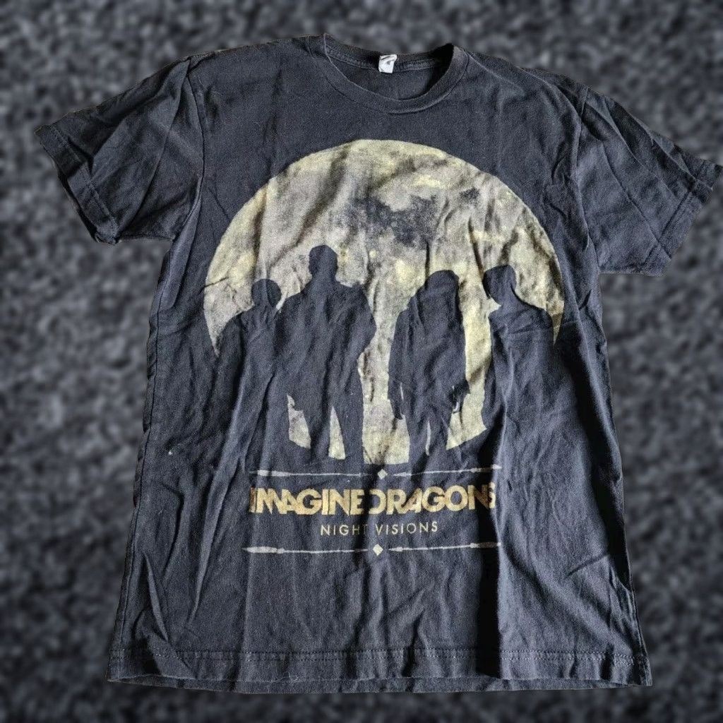 Vintage VINTAGE Imag ine Dragons Night Visions Tour 2013 Double-Sided T Shirt Mens S Black Band Shirt Size US S / EU 44-46 / 1 - 1 Thumbnail
