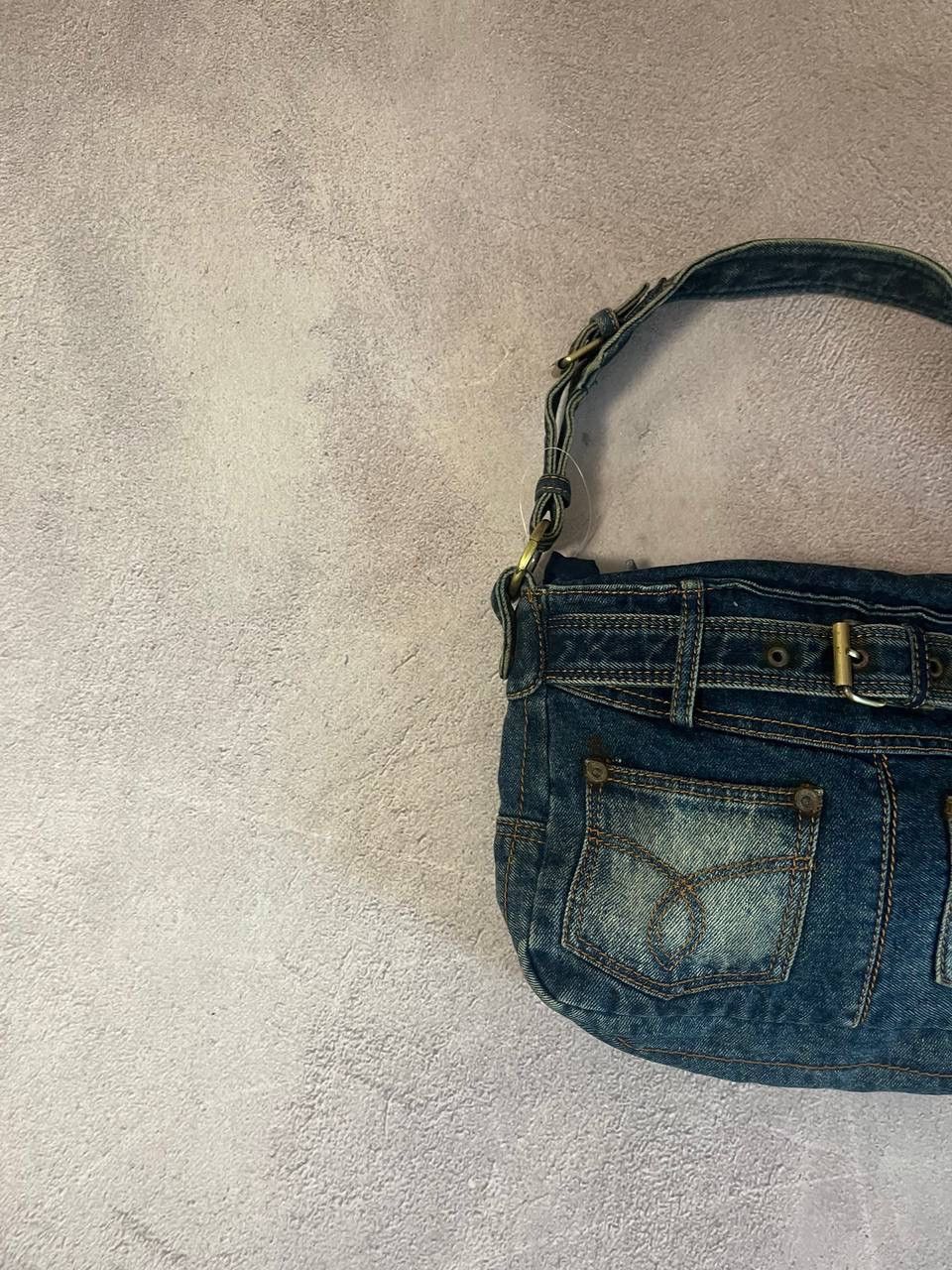 Japanese Brand KMRii Diesel style faded jeans vintage distressed bag Size ONE SIZE - 3 Thumbnail
