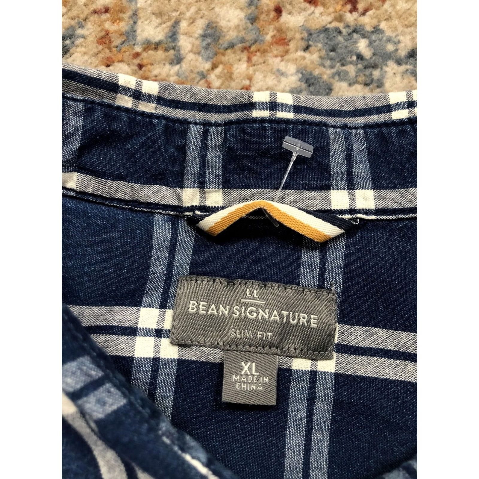 Vintage L.L.Bean Signature Shirt Mens XL Blue Plaid Long Sleeve Slim Fit Button Casual Size US XL / EU 56 / 4 - 7 Thumbnail