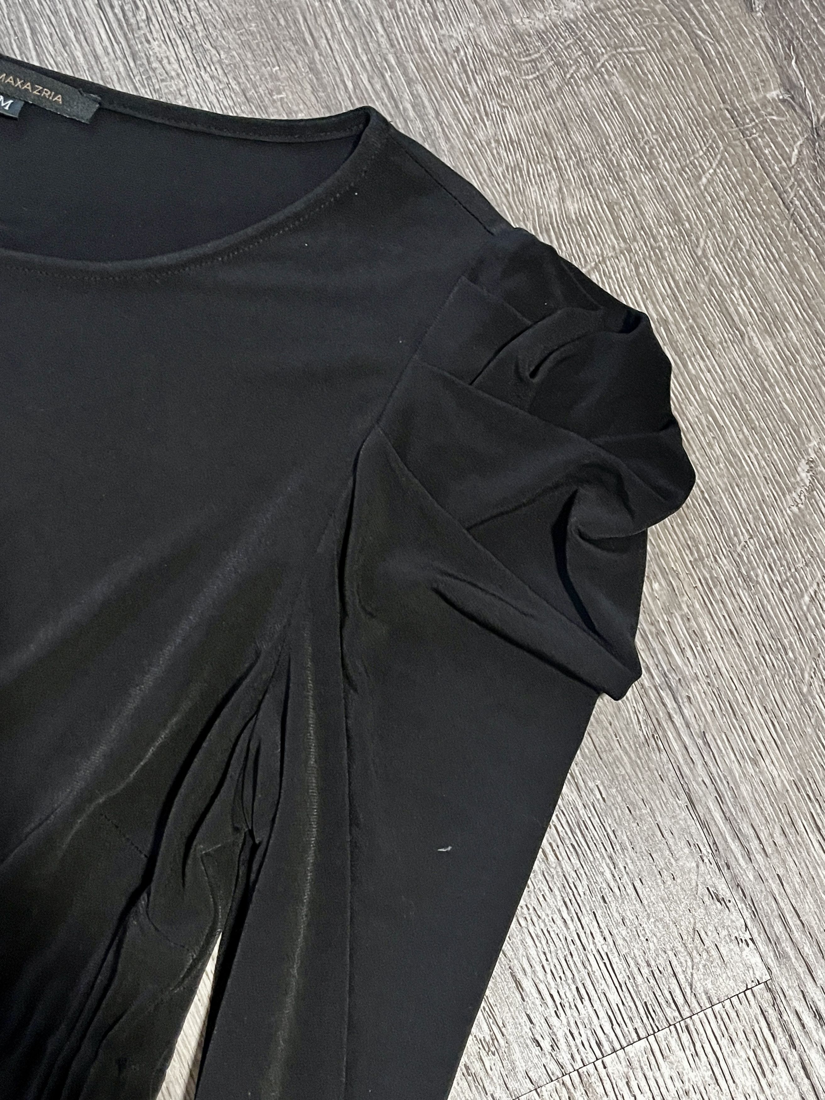 Bcbgmaxazria BCBGMaxAzria Black Puffy Shoulder Long Sleeve Sheath Dress Size M / US 6-8 / IT 42-44 - 3 Thumbnail