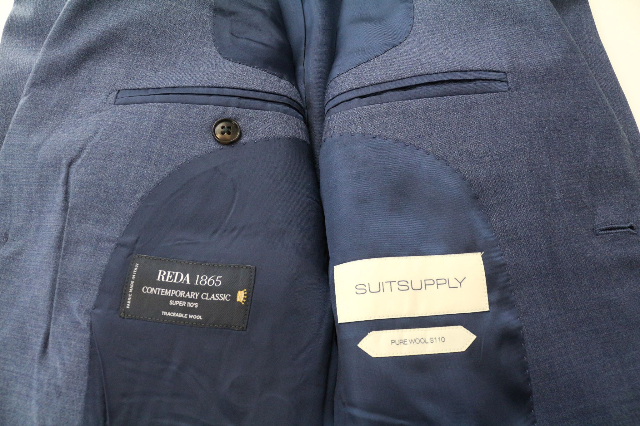 Suitsupply NAPOLI UK34R Blue Wool S110s Lined Suit 74713 Size 34R - 8 Thumbnail