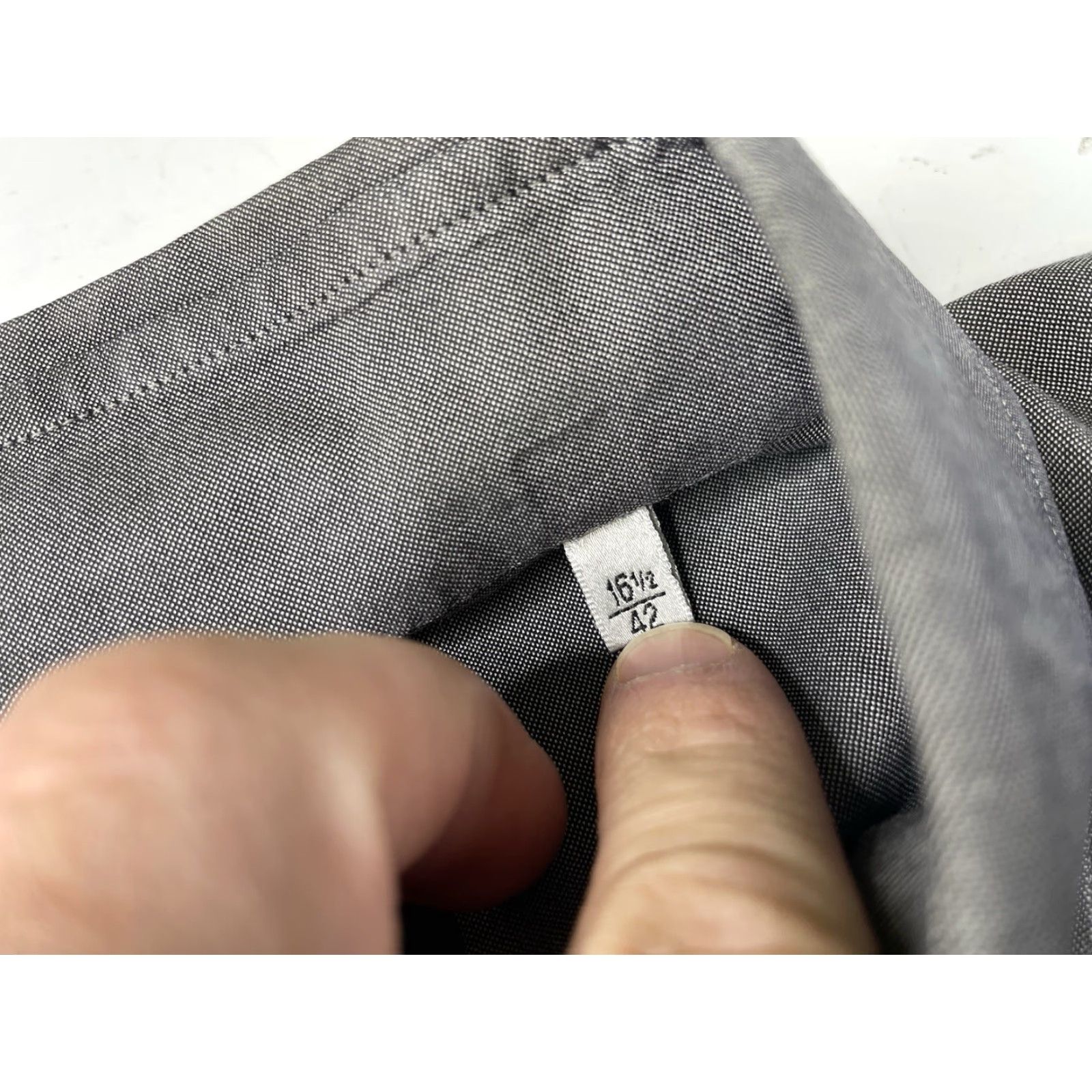 Vintage VINTAGE Oxxford Dress Shirt Men 16.5 42 Gray Cotton Cashmere Italy Handmade Long Sleeve Button Shirt Regular Classic Size 16.5/42 Mens Size 46R - 4 Thumbnail