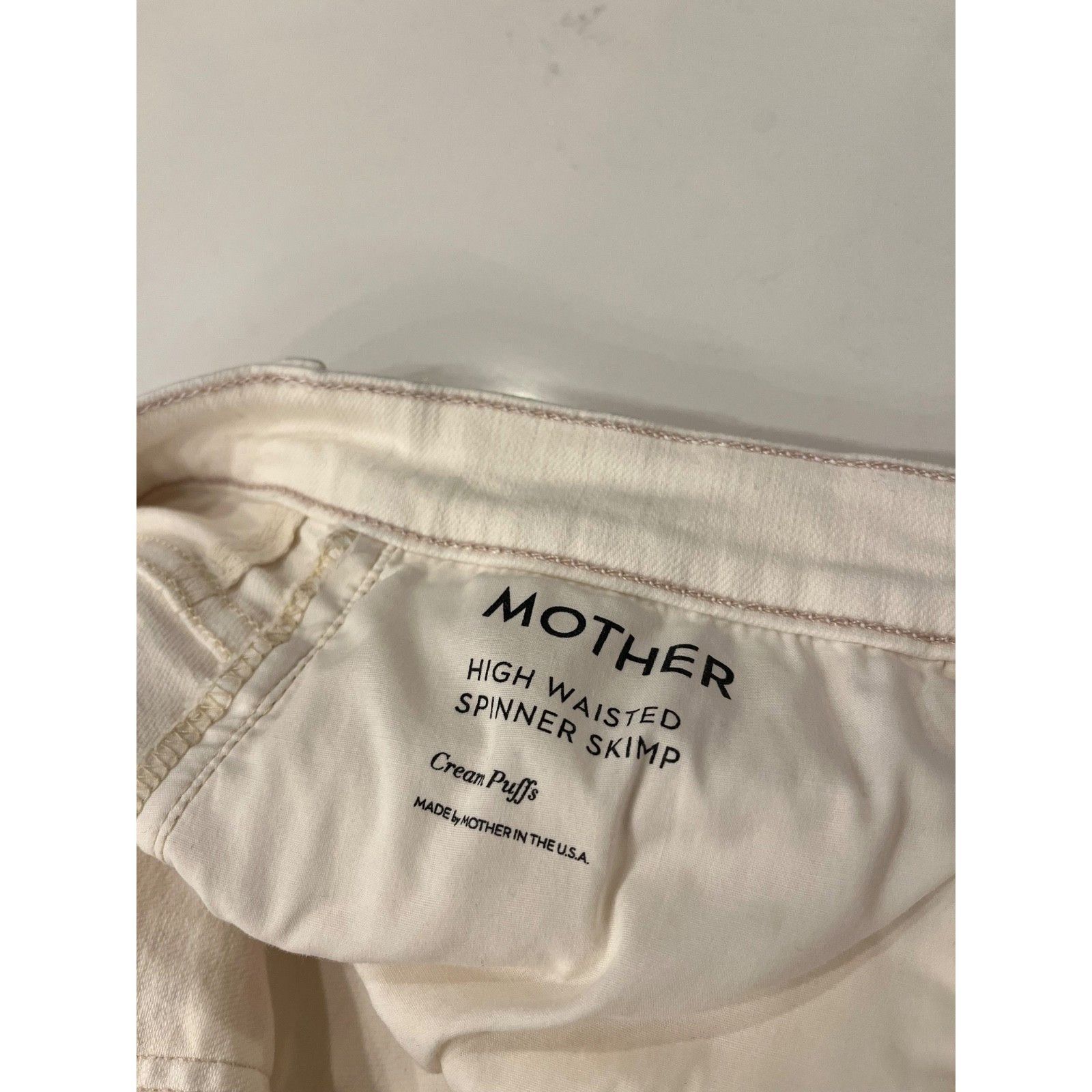 MOTHER MOTHER High Waisted Spinner Skimp Jeans Cream Puffs Denim 31 Size 31" - 7 Thumbnail