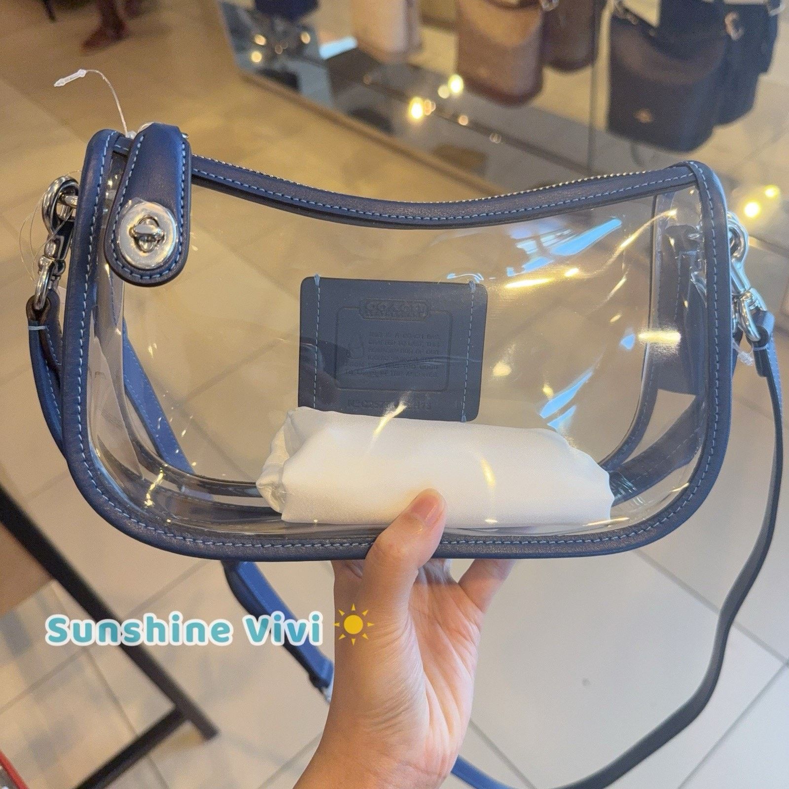 Coach NWT Coach Stadium Swinger Bag Clear Dust Bag CBH13 True Blue Size ONE SIZE - 1 Thumbnail