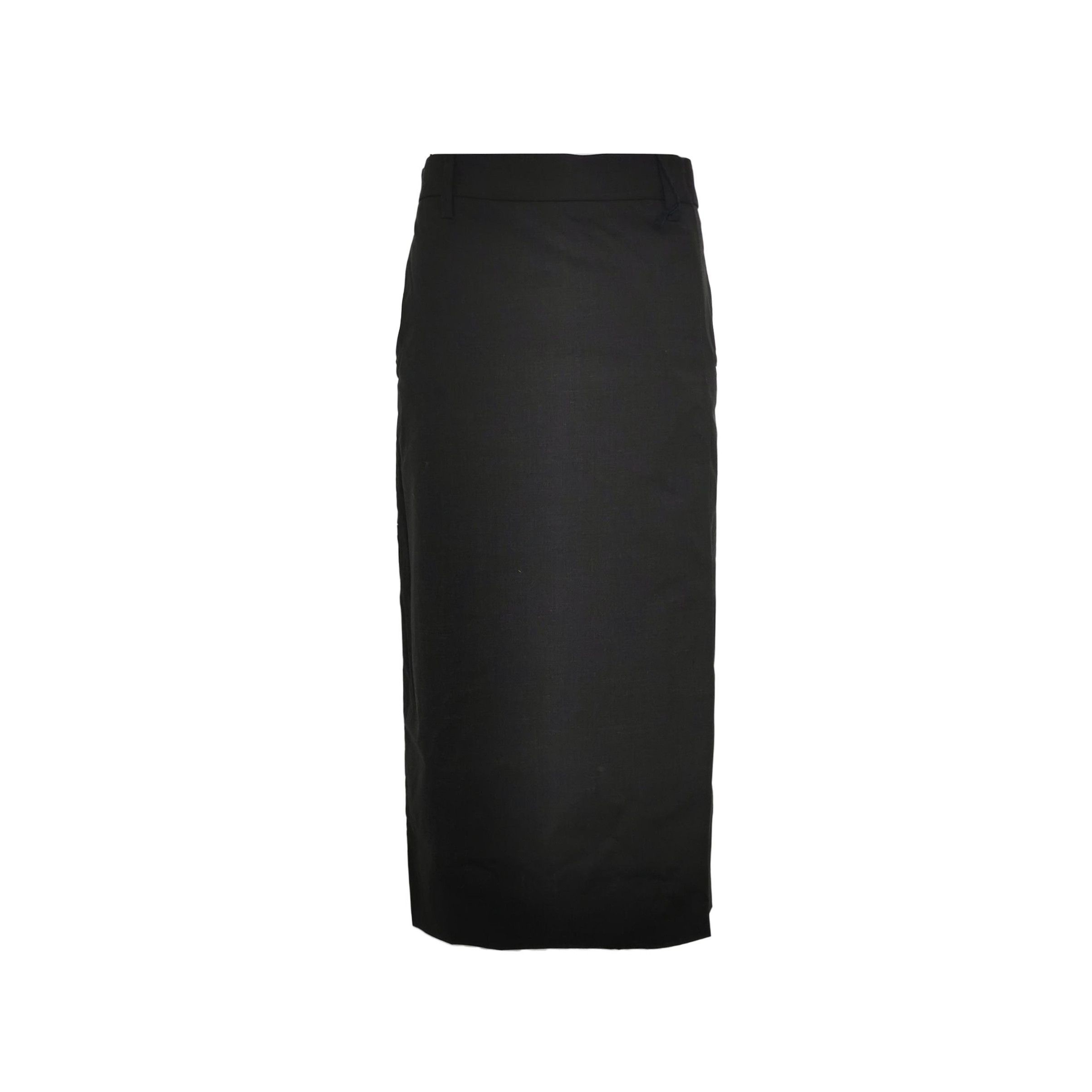 Prada Prada Black Wool Midi Skirt Size 38 - dmc Size 38" / US 16 / IT 52 - 1 Thumbnail