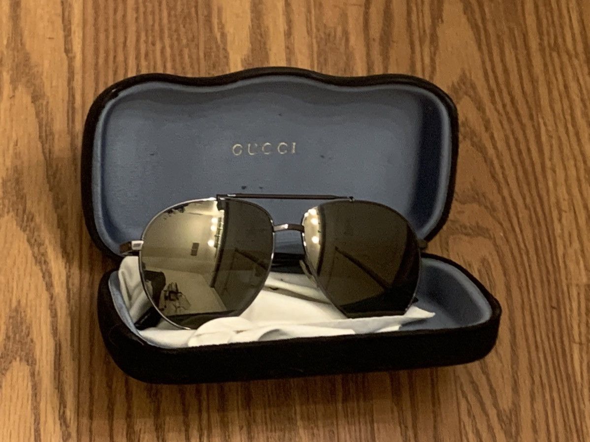 Gucci Gucci Aviator Sunglasses, Silver Size ONE SIZE - 1 Thumbnail