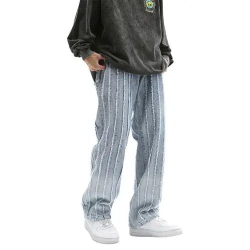 Jean Striped Stacked Denim Jeans Size US 30 / EU 46 - 6 Thumbnail