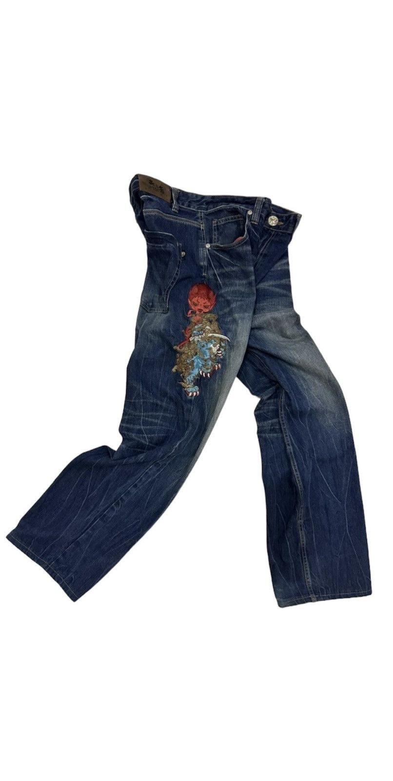 VTG BIG TRAIN Embroid Denim